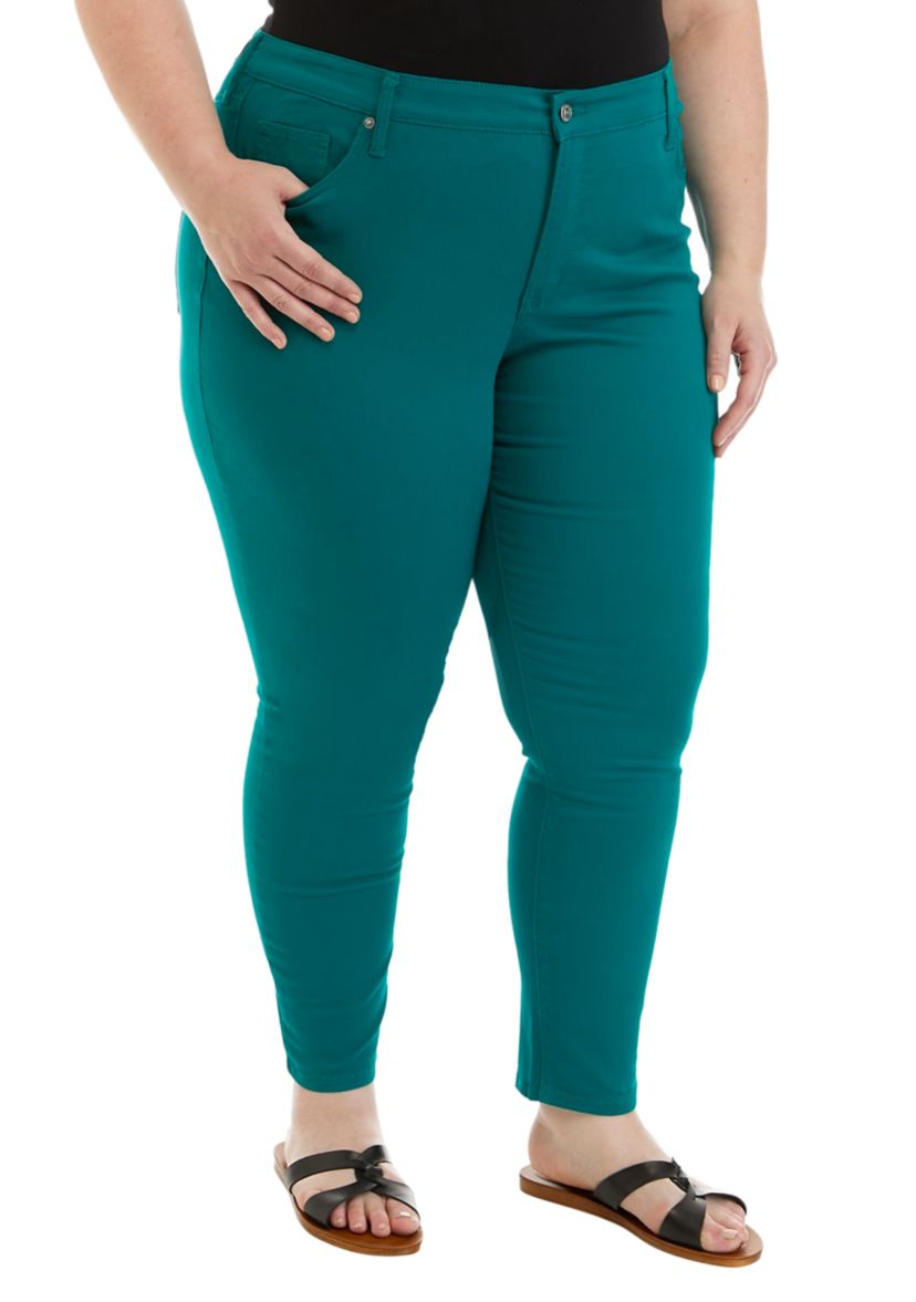 Plus Size High Rise Skinny Color Jeans 