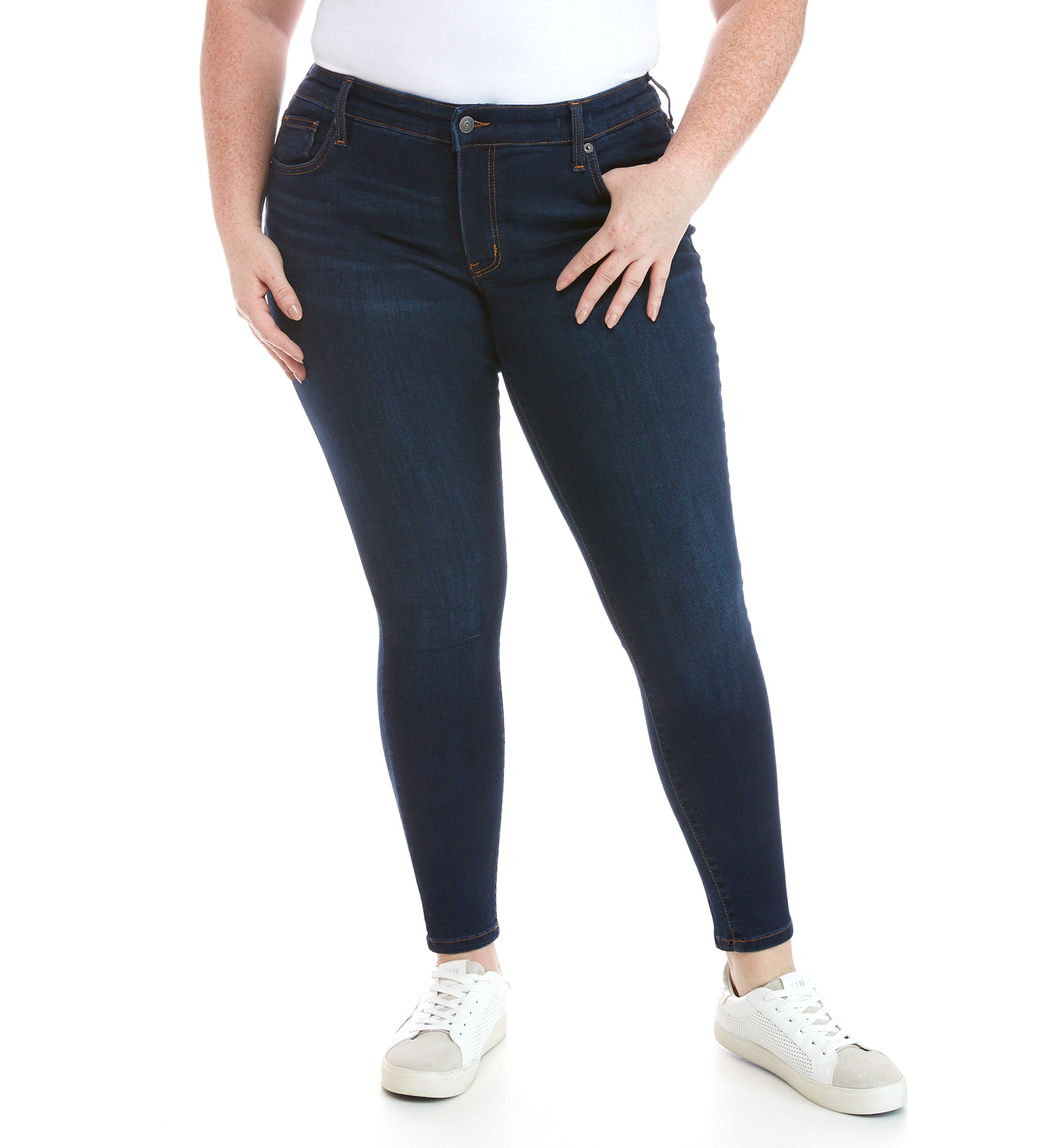Plus Size Mid Rise Skinny Jeans - Short