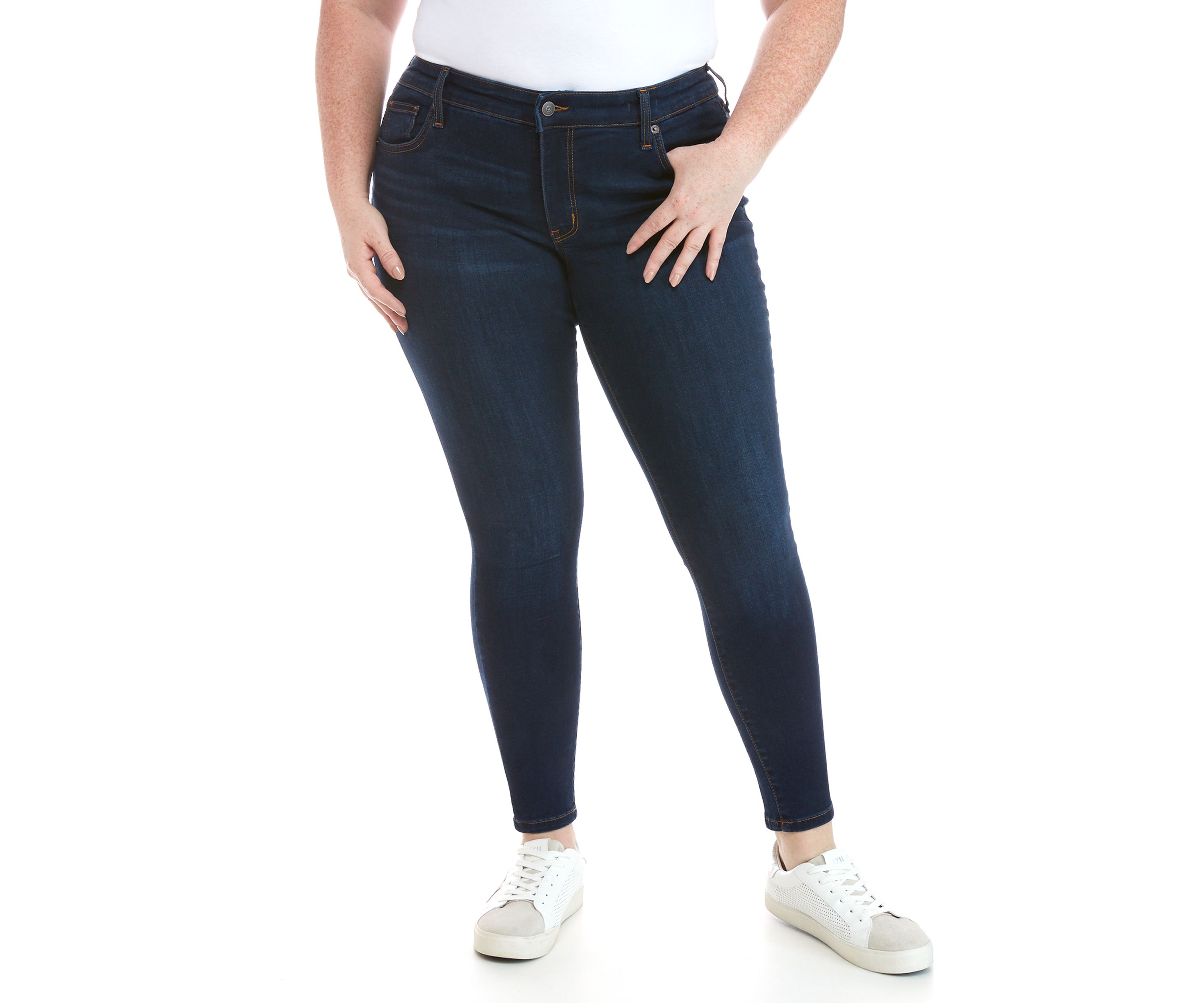 Plus Size Mid Rise Skinny Jeans - Short