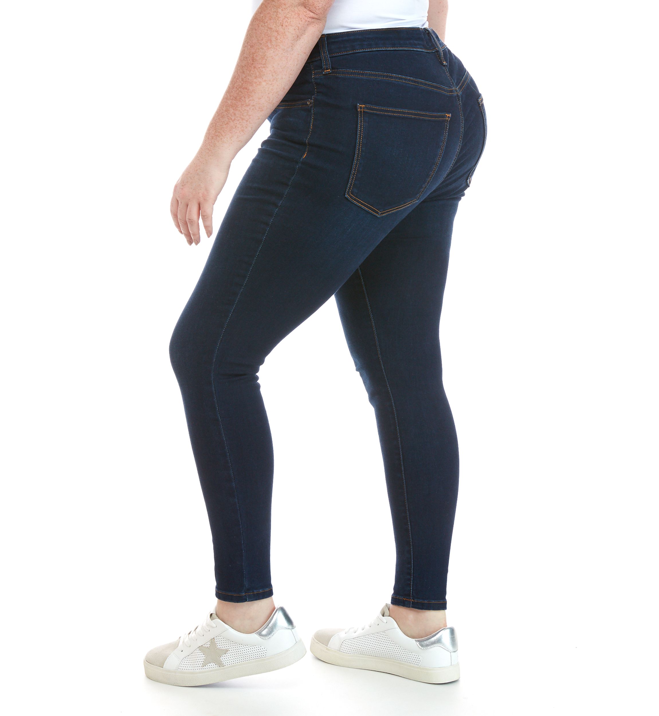 Plus Size Mid Rise Skinny Jeans - Short