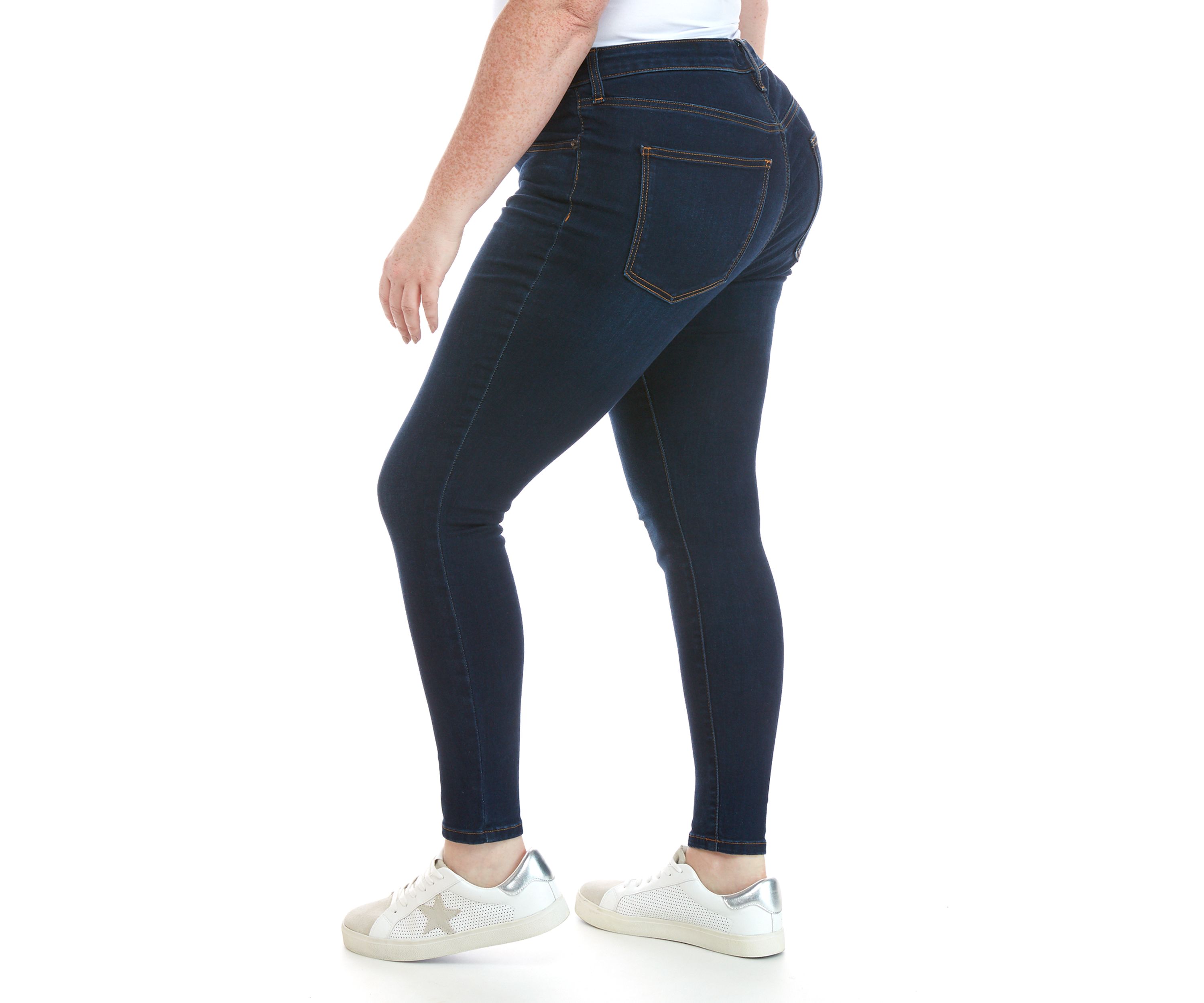 Plus Size Mid Rise Skinny Jeans - Short
