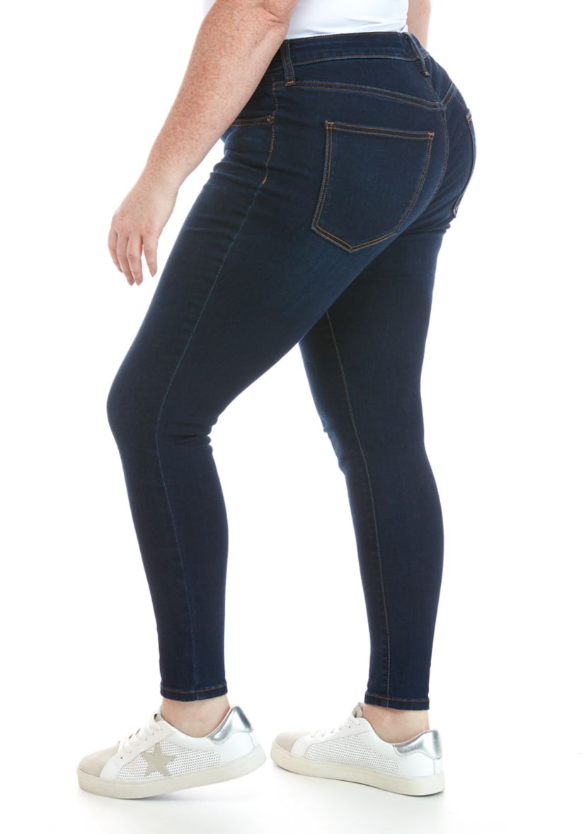 Plus Size Mid Rise Skinny Jeans - Short