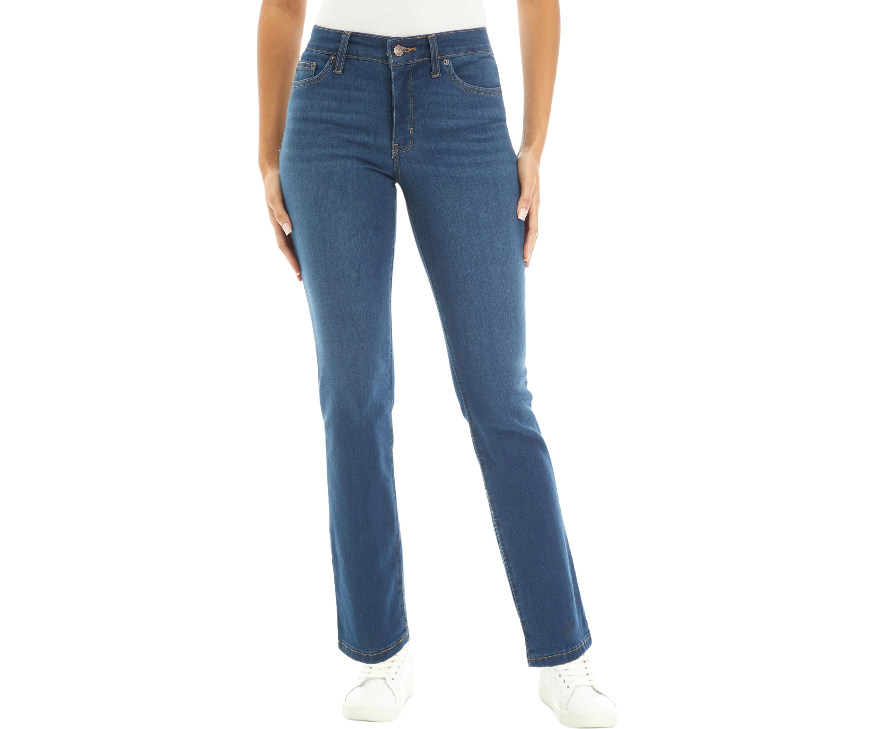 Womens Mid Rise Straight Jeans