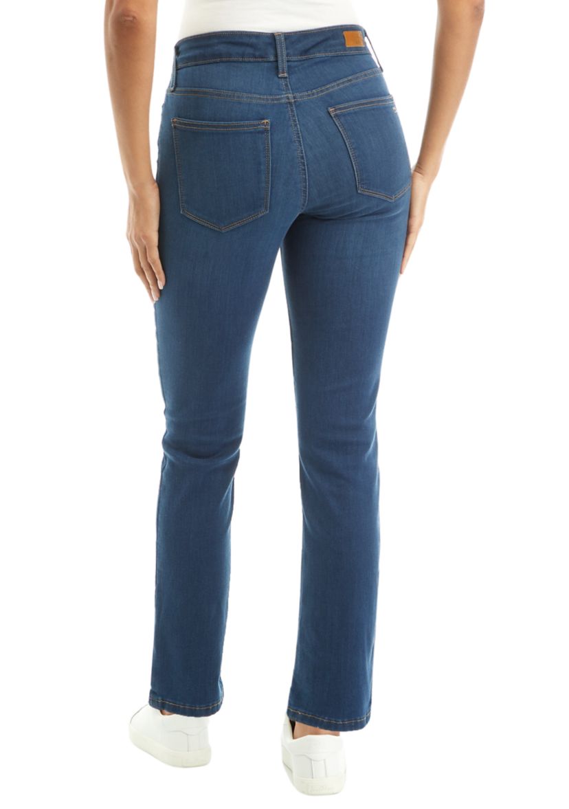 Womens Mid Rise Straight Jeans