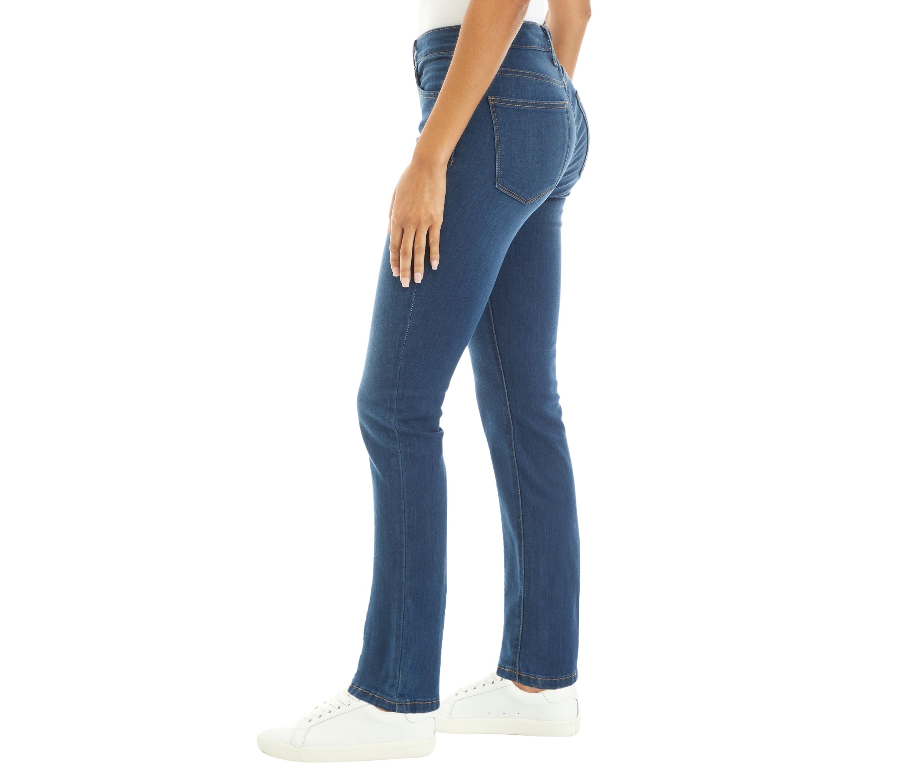 Womens Mid Rise Straight Jeans