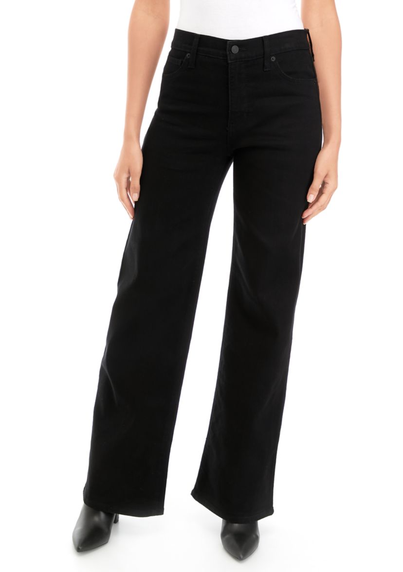 Womens High Rise Slim Wide Leg Pants