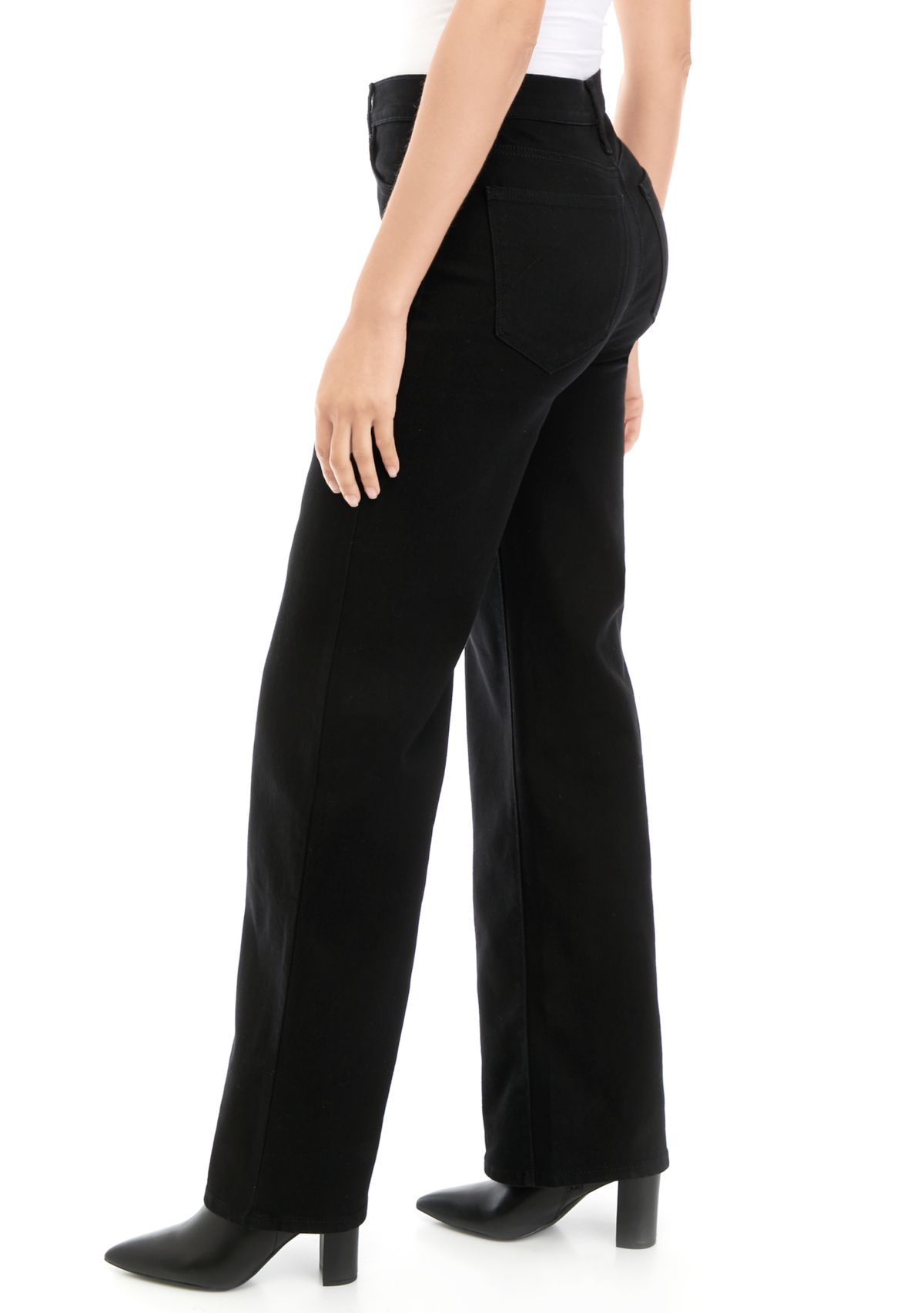 Womens High Rise Slim Wide Leg Pants