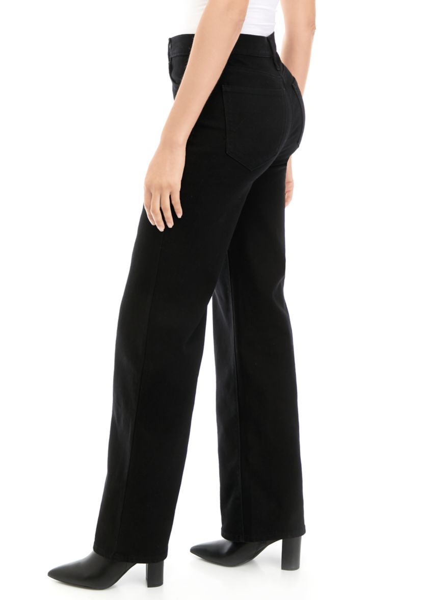 Womens High Rise Slim Wide Leg Pants