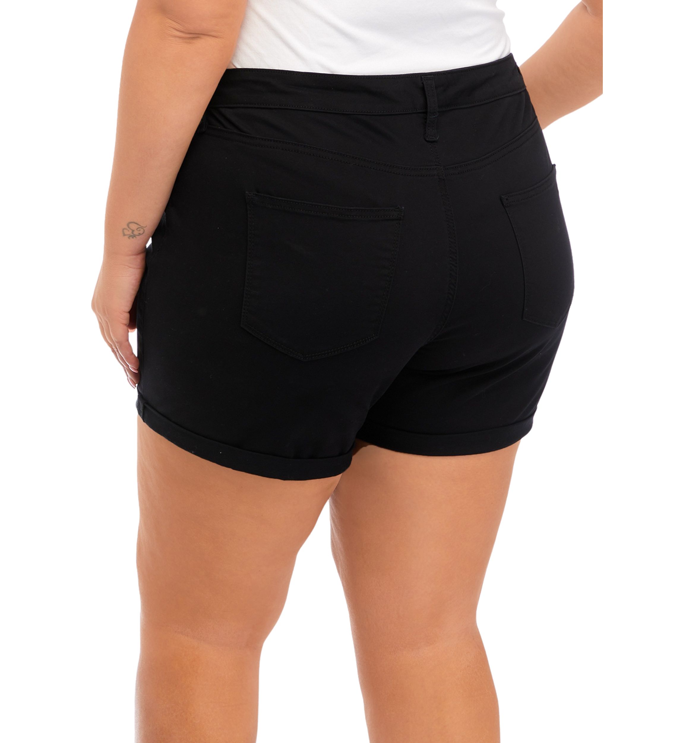 Plus Size 5" Rolled Denim Shorts