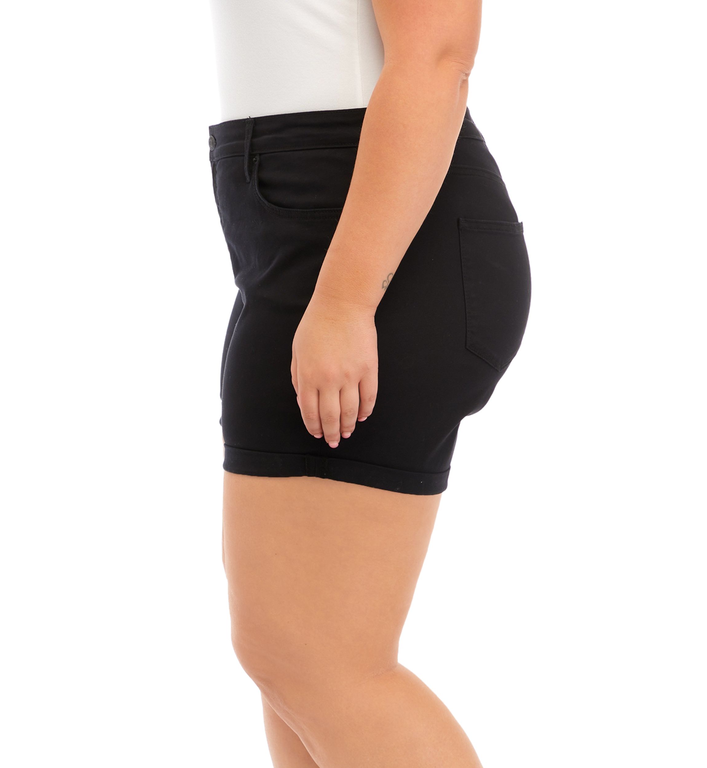 Plus Size 5" Rolled Denim Shorts