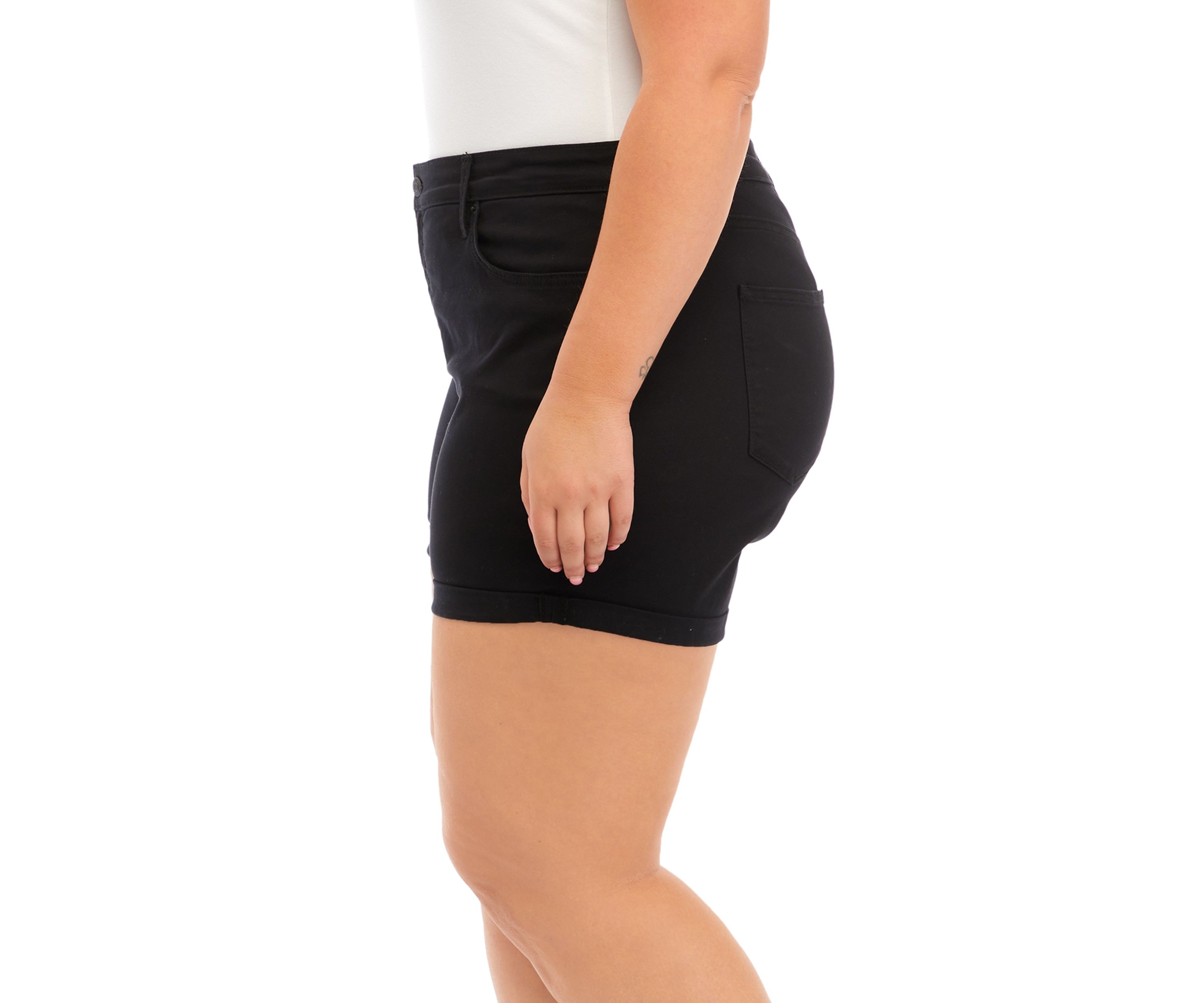 Plus Size 5" Rolled Denim Shorts