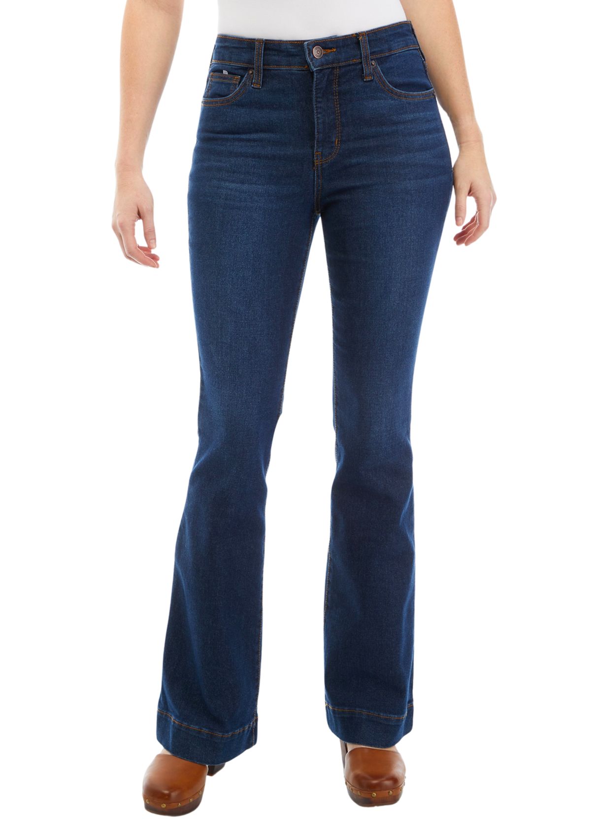 Womens High Rise Flare Denim Jeans