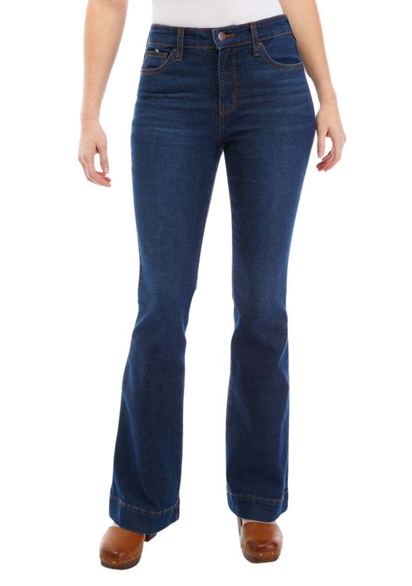 Womens High Rise Flare Denim Jeans