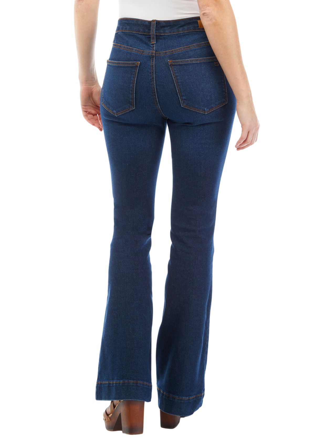 Womens High Rise Flare Denim Jeans