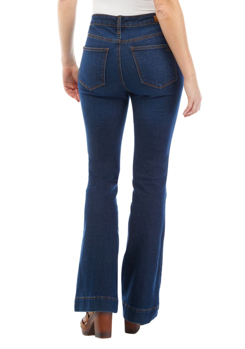 Womens High Rise Flare Denim Jeans