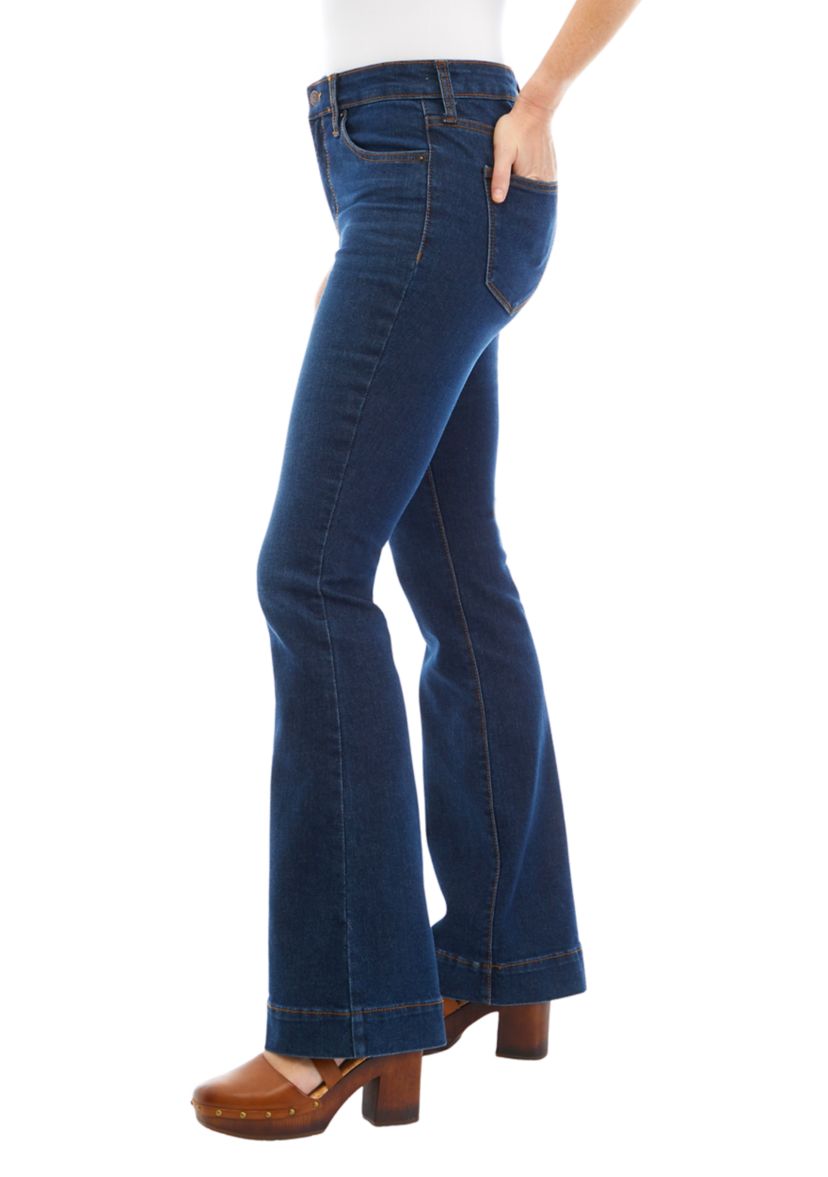 Womens High Rise Flare Denim Jeans