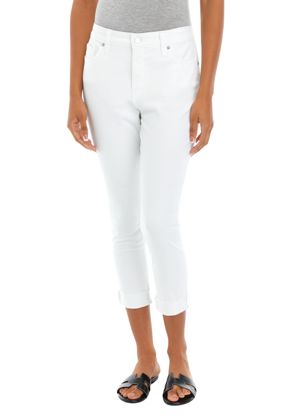 Womens Colored Twill Skinny Cropped Jeans