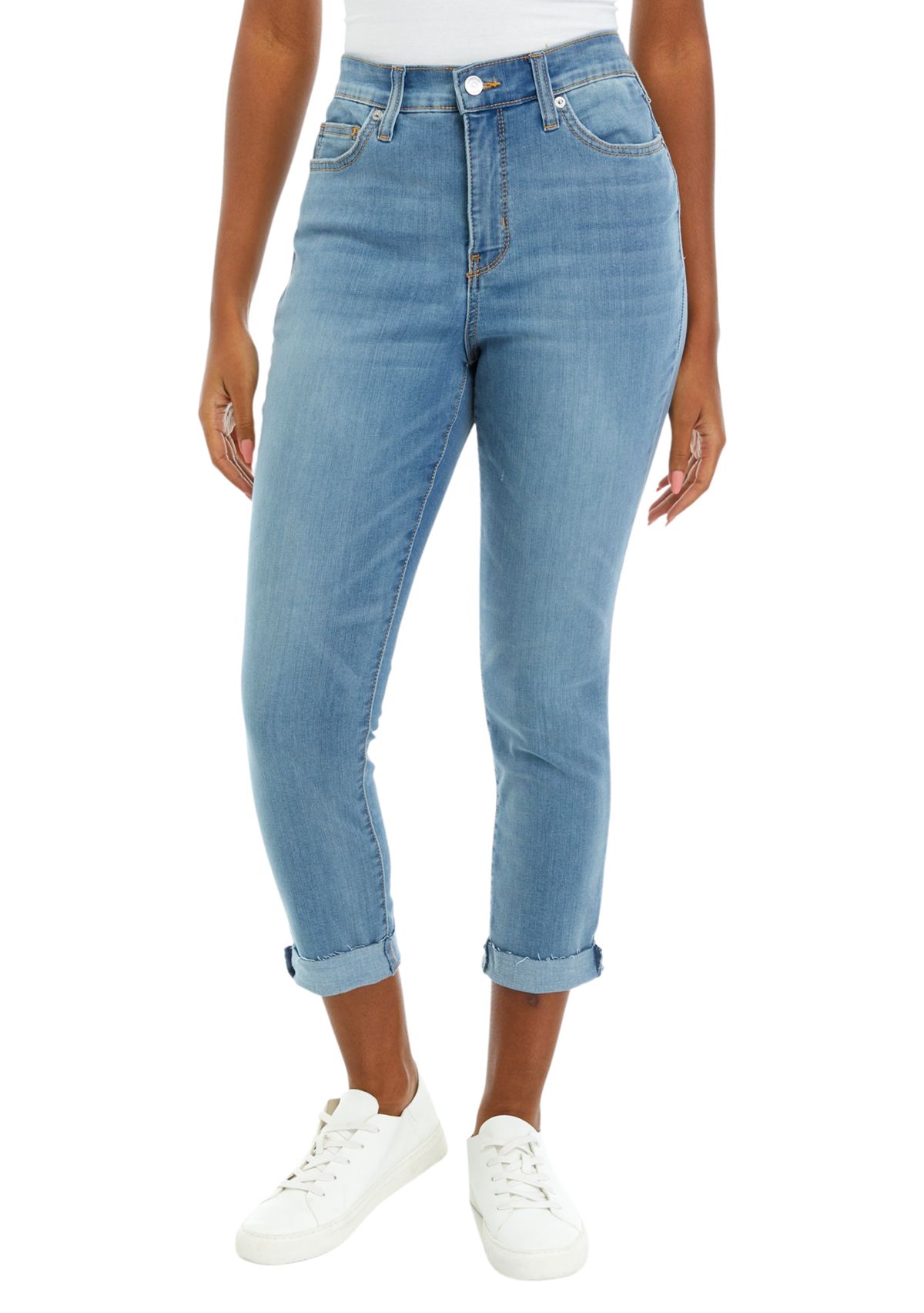 Womens Cropped Denim Skinny Jeans