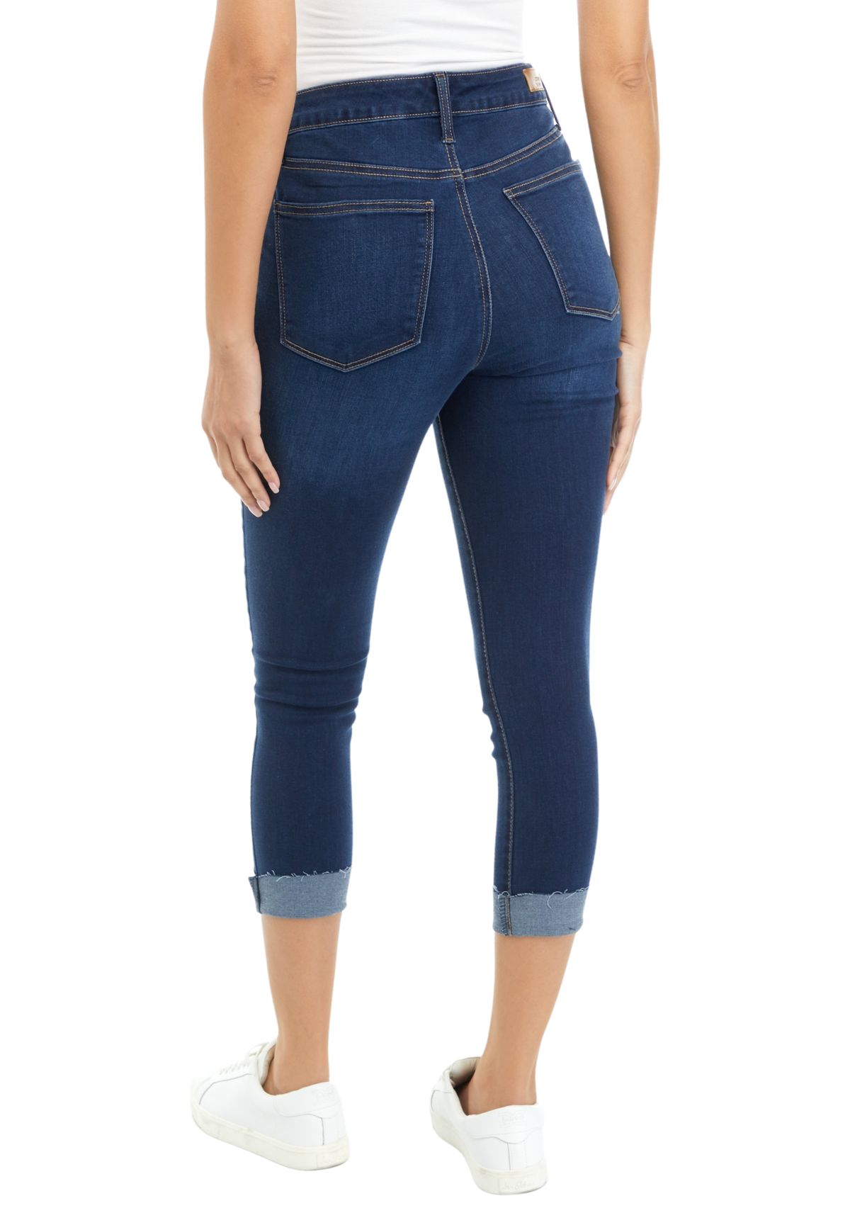 Womens Rolled Cropped Denim Jeans