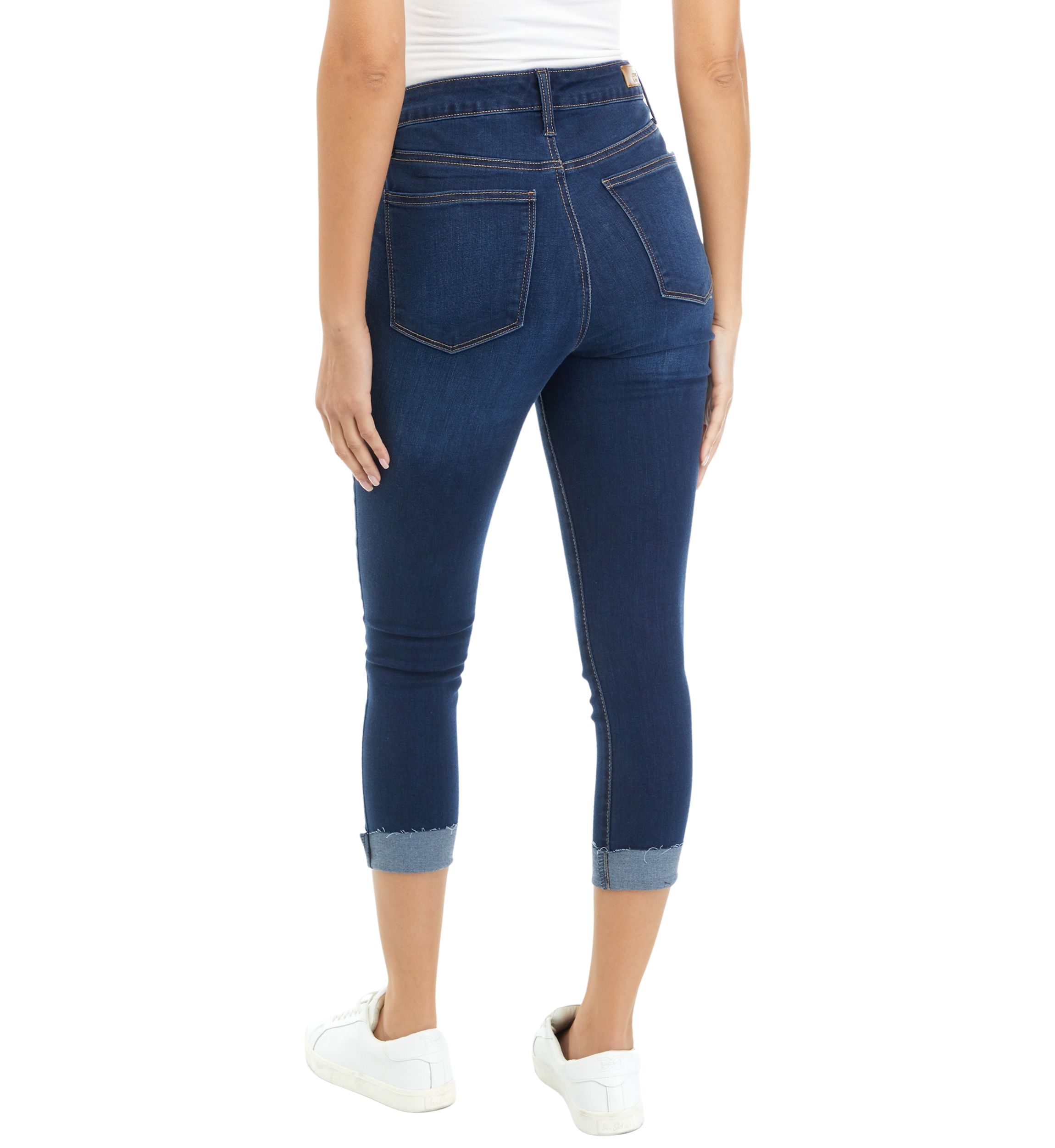 Womens Rolled Cropped Denim Jeans