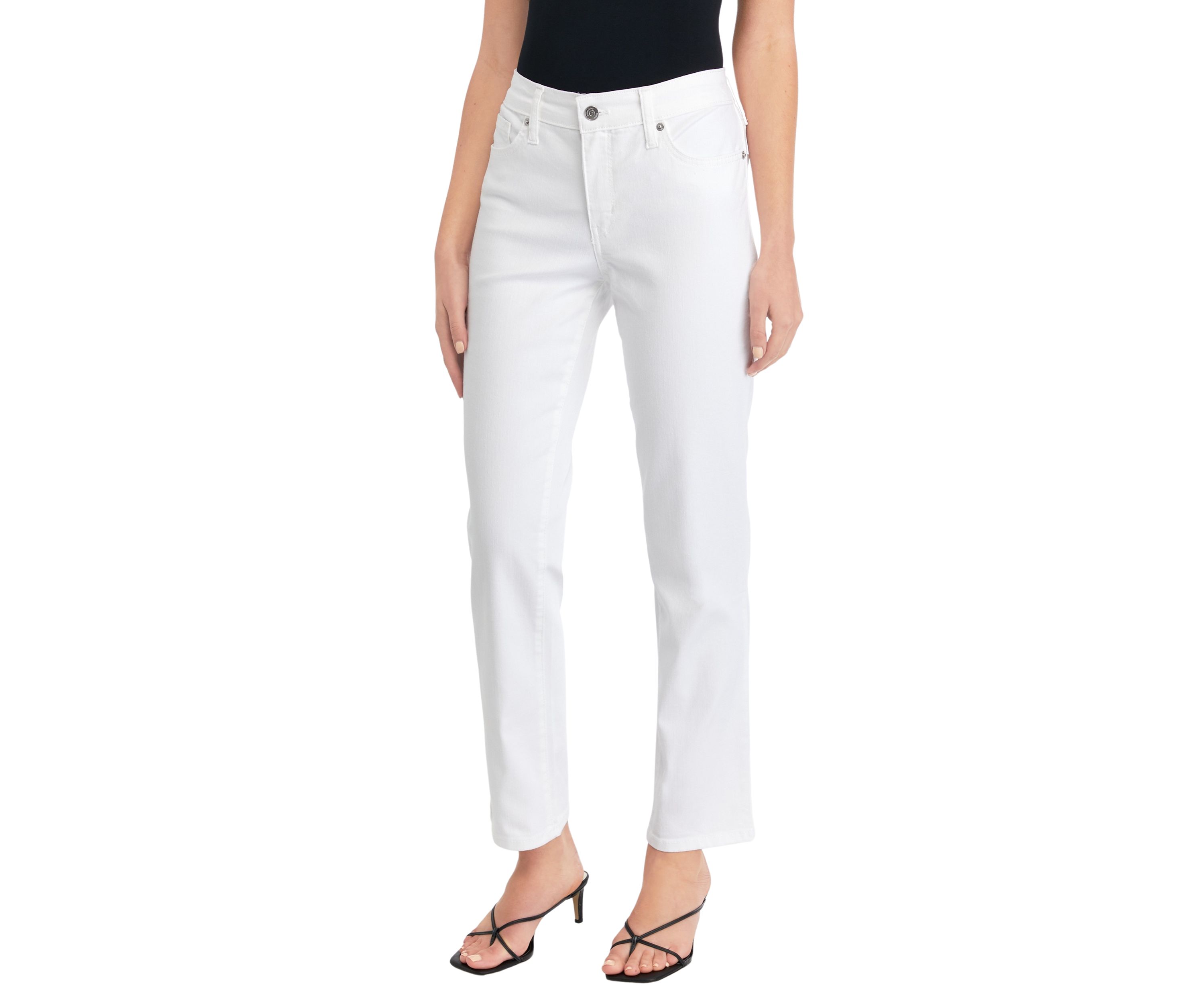 Womens Mid Rise Straight Jeans