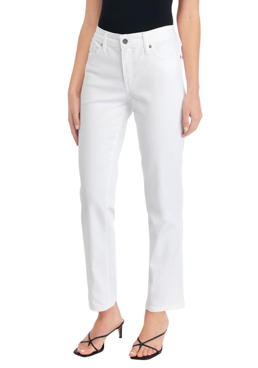 Womens Mid Rise Straight Jeans