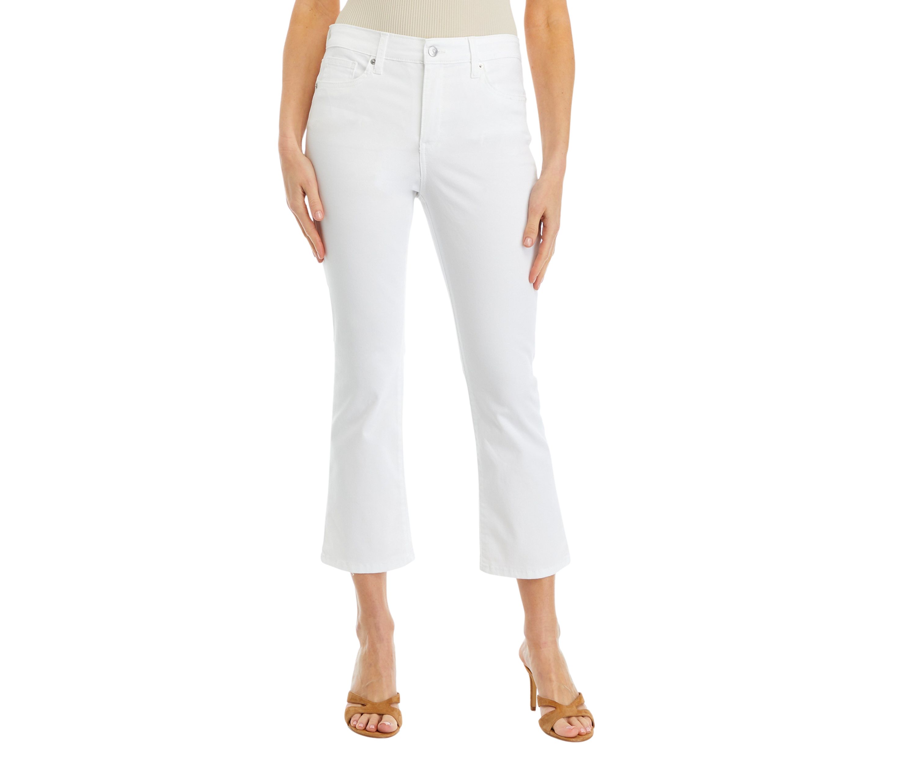 Womens High Rise Cropped Flare Jeans