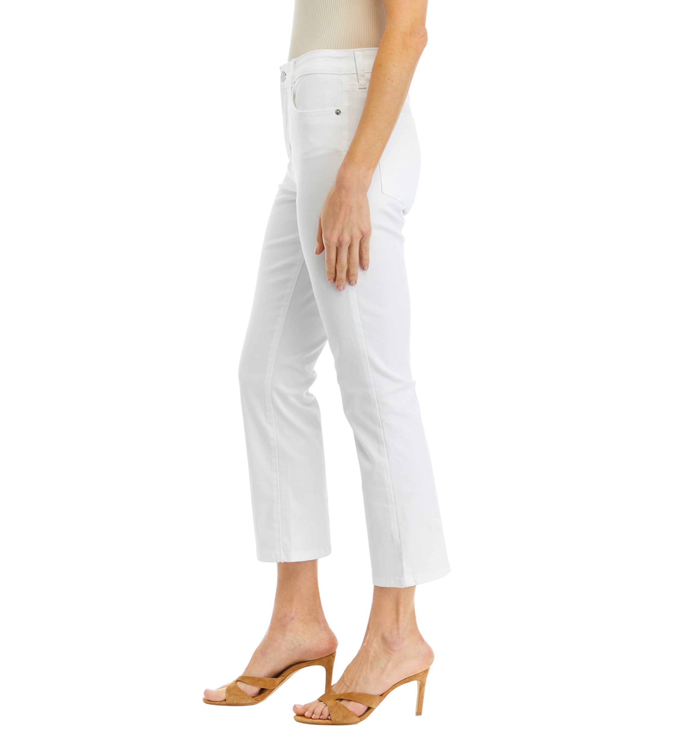 Womens High Rise Cropped Flare Jeans