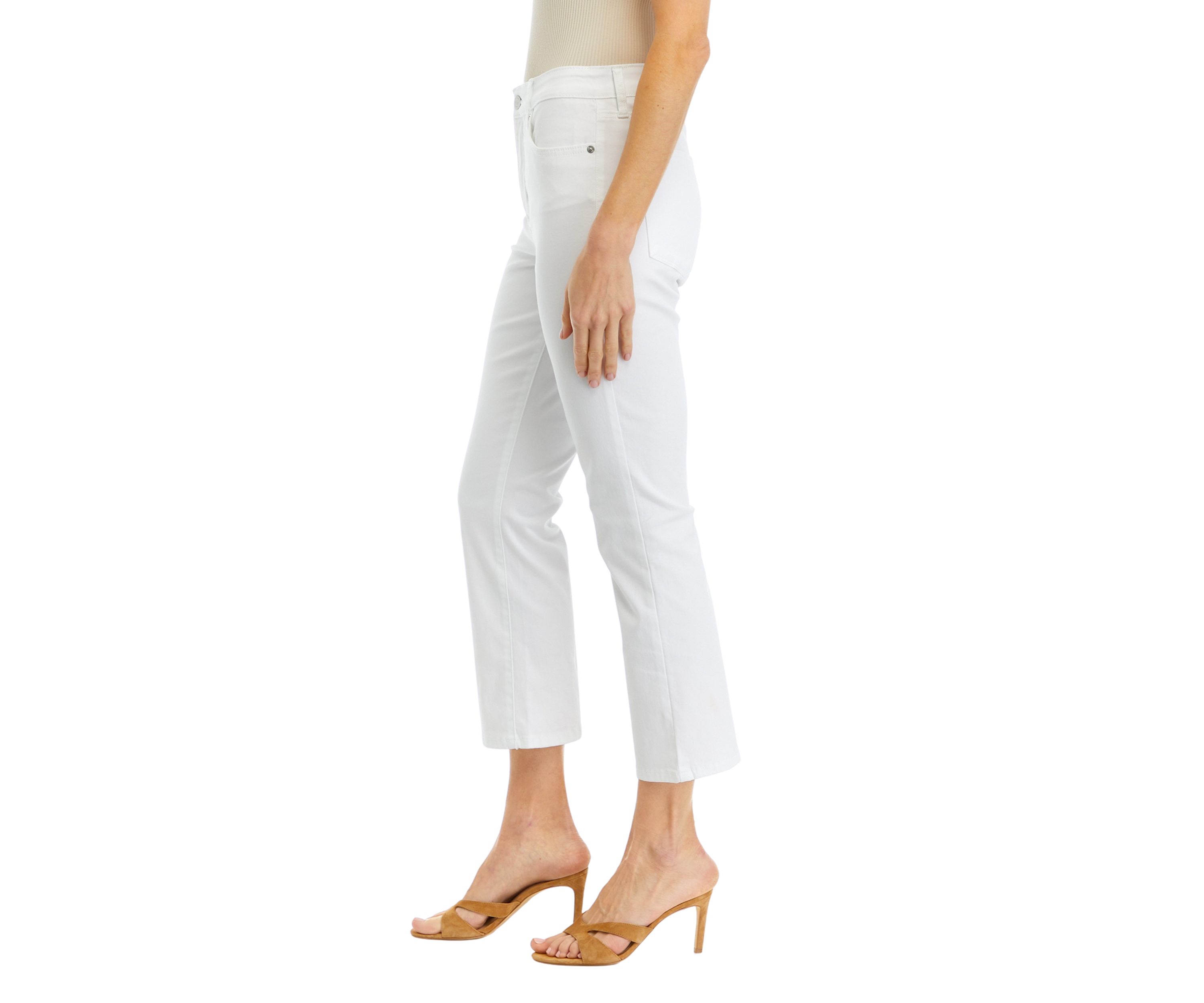 Womens High Rise Cropped Flare Jeans