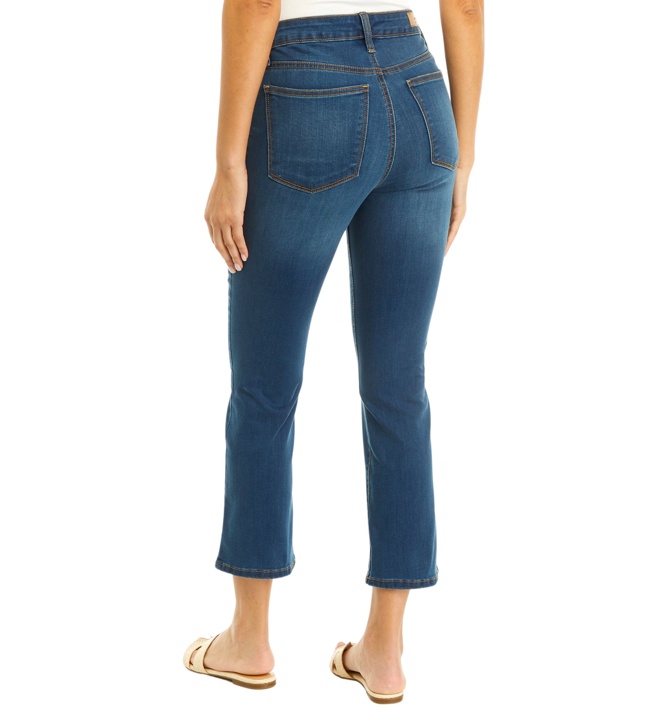 Womens High Rise Cropped Flare Jeans