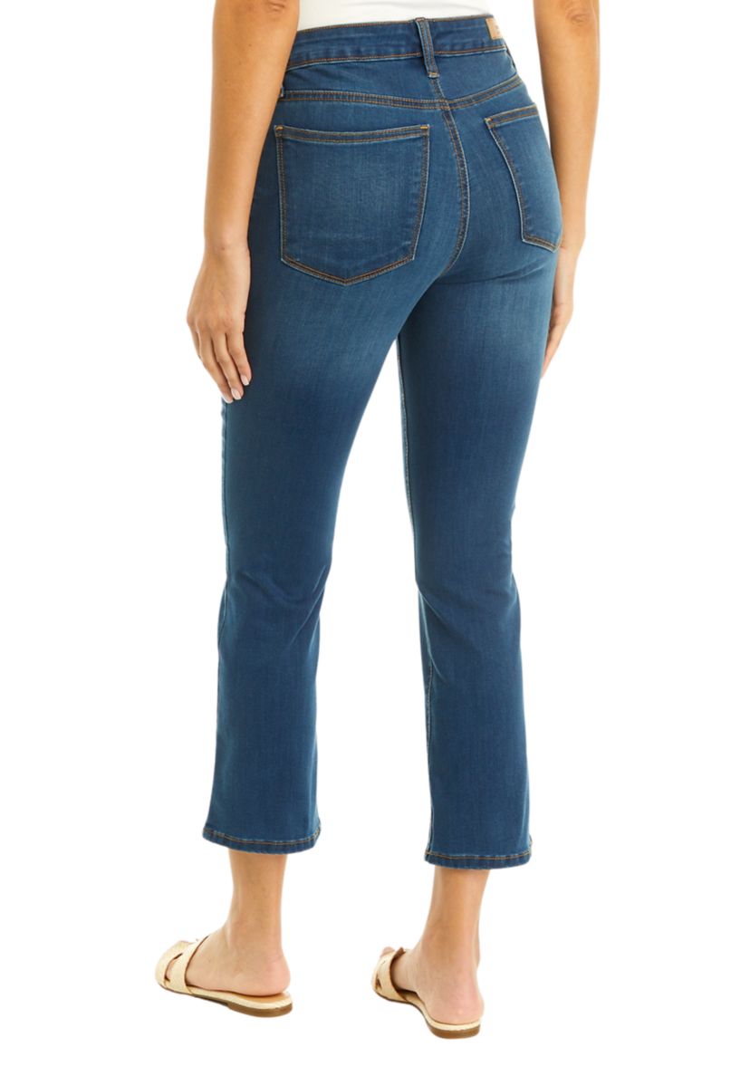 Womens High Rise Cropped Flare Jeans