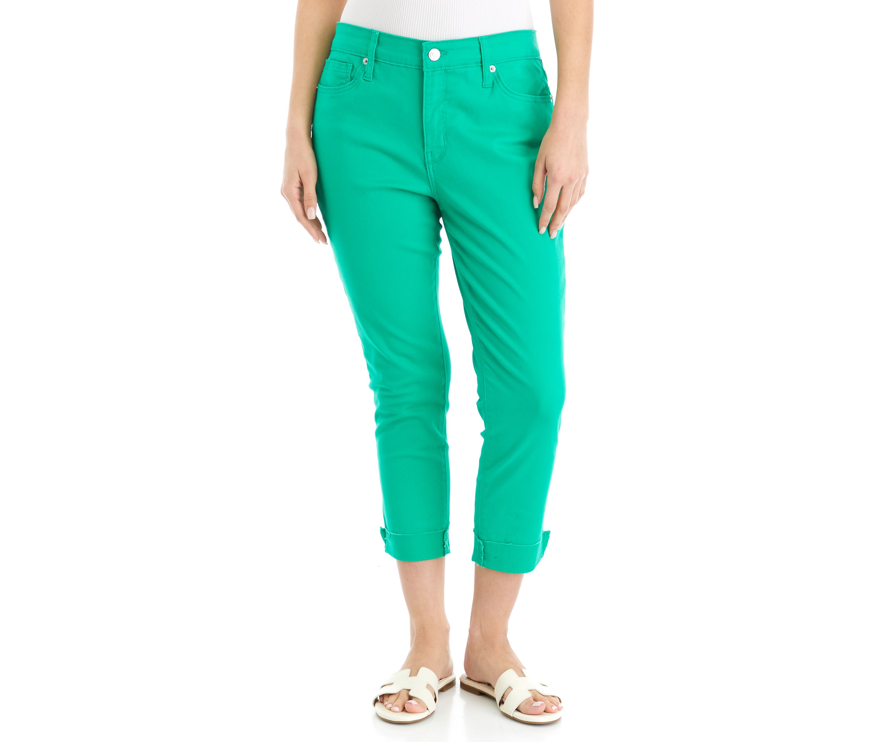 Petite Rolled Cropped Colored Denim Jeans