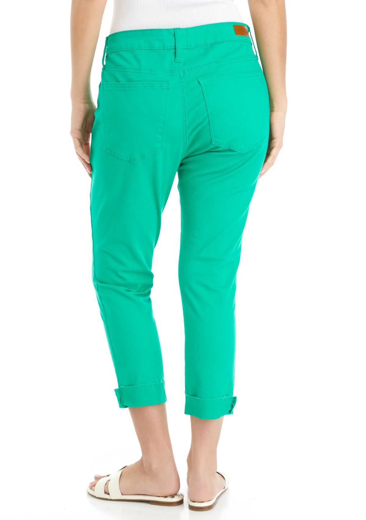 Petite Rolled Cropped Colored Denim Jeans