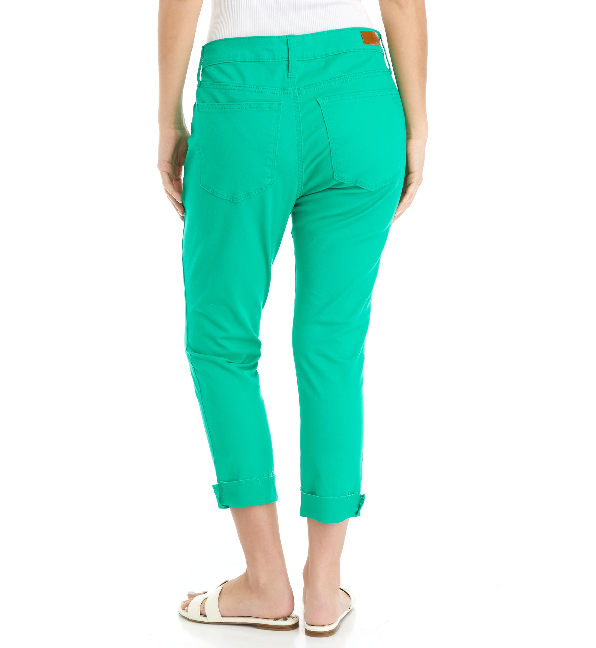 Petite Rolled Cropped Colored Denim Jeans