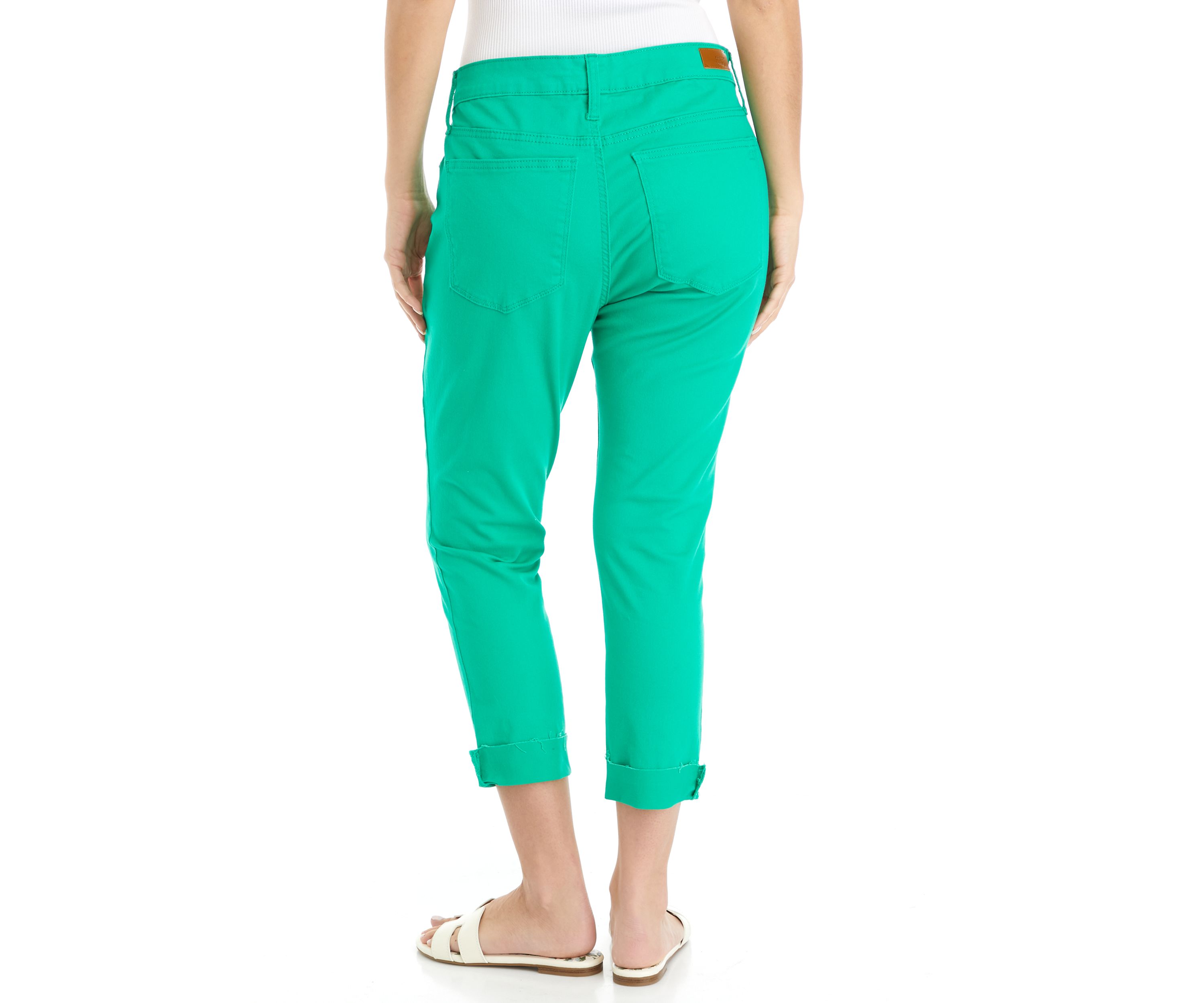 Petite Rolled Cropped Colored Denim Jeans
