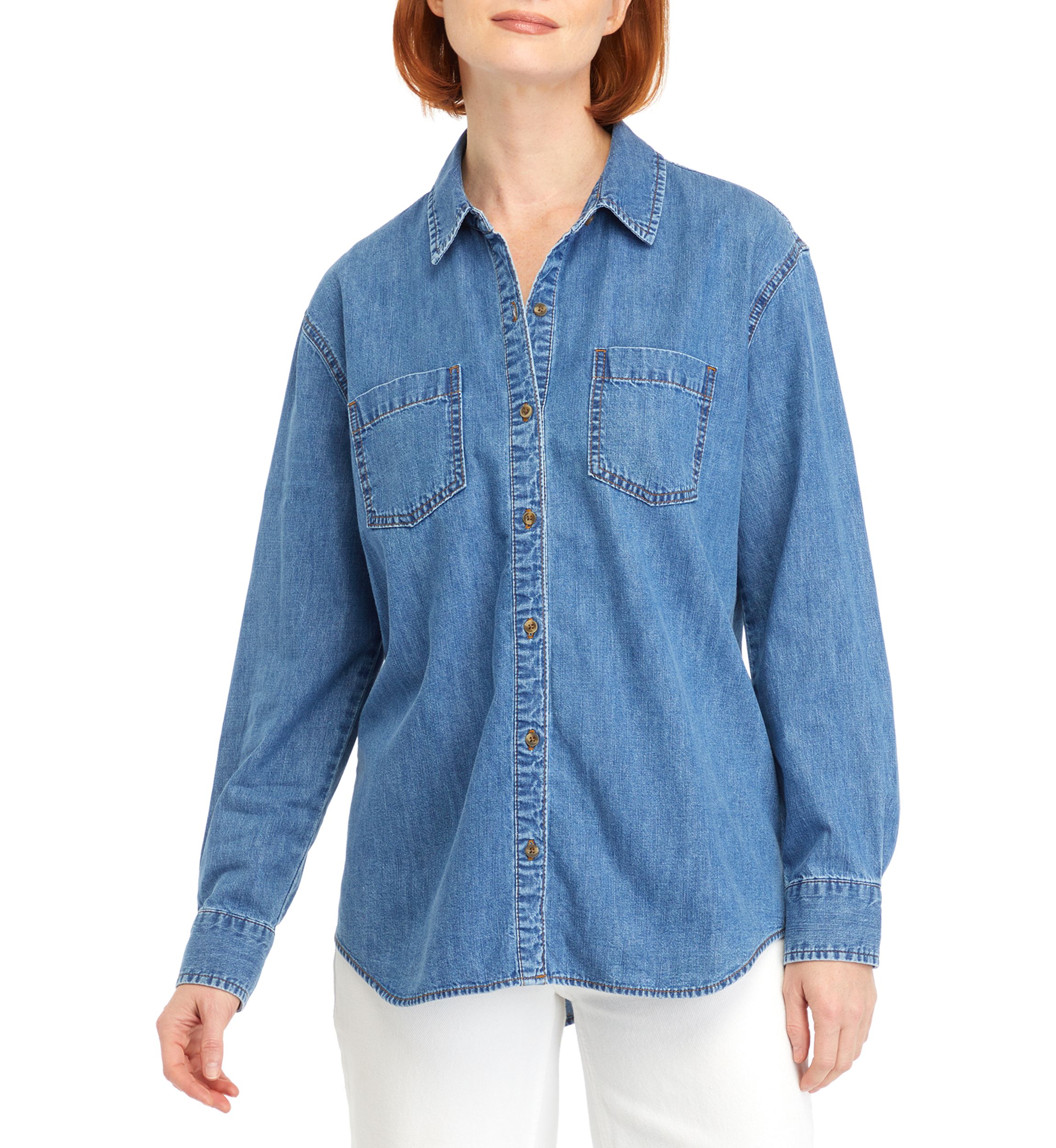 Womens Denim Boyfriend Shirt