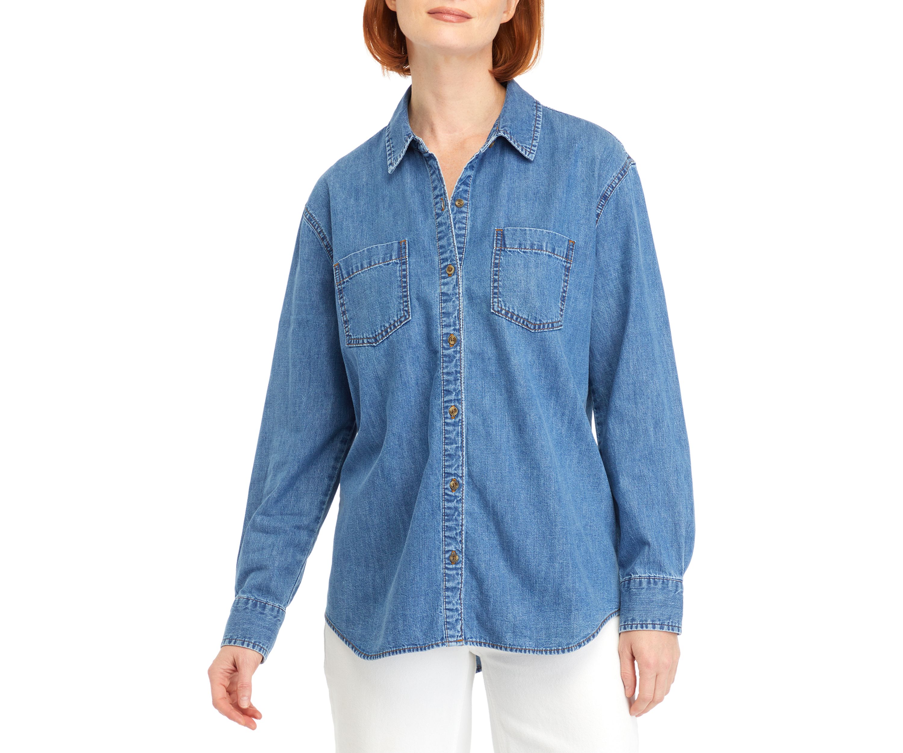 Womens Denim Boyfriend Shirt