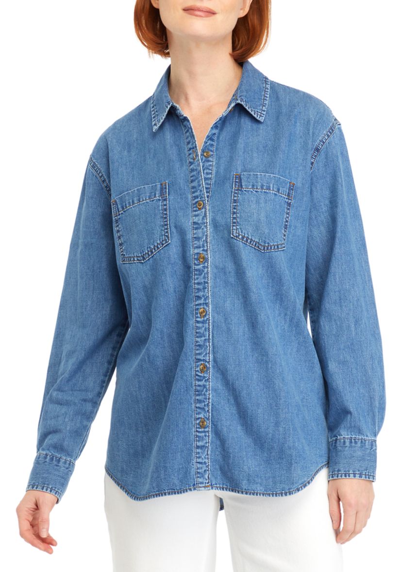 Womens Denim Boyfriend Shirt