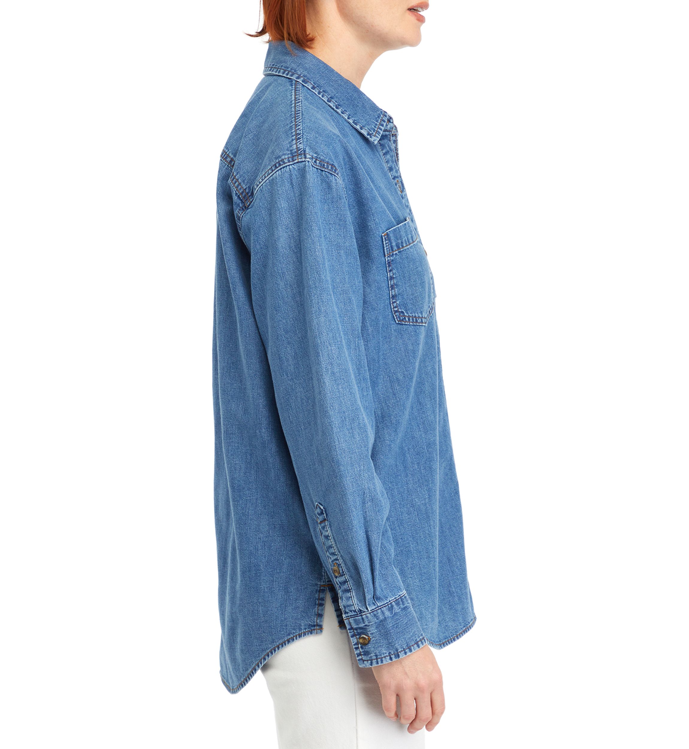 Womens Denim Boyfriend Shirt