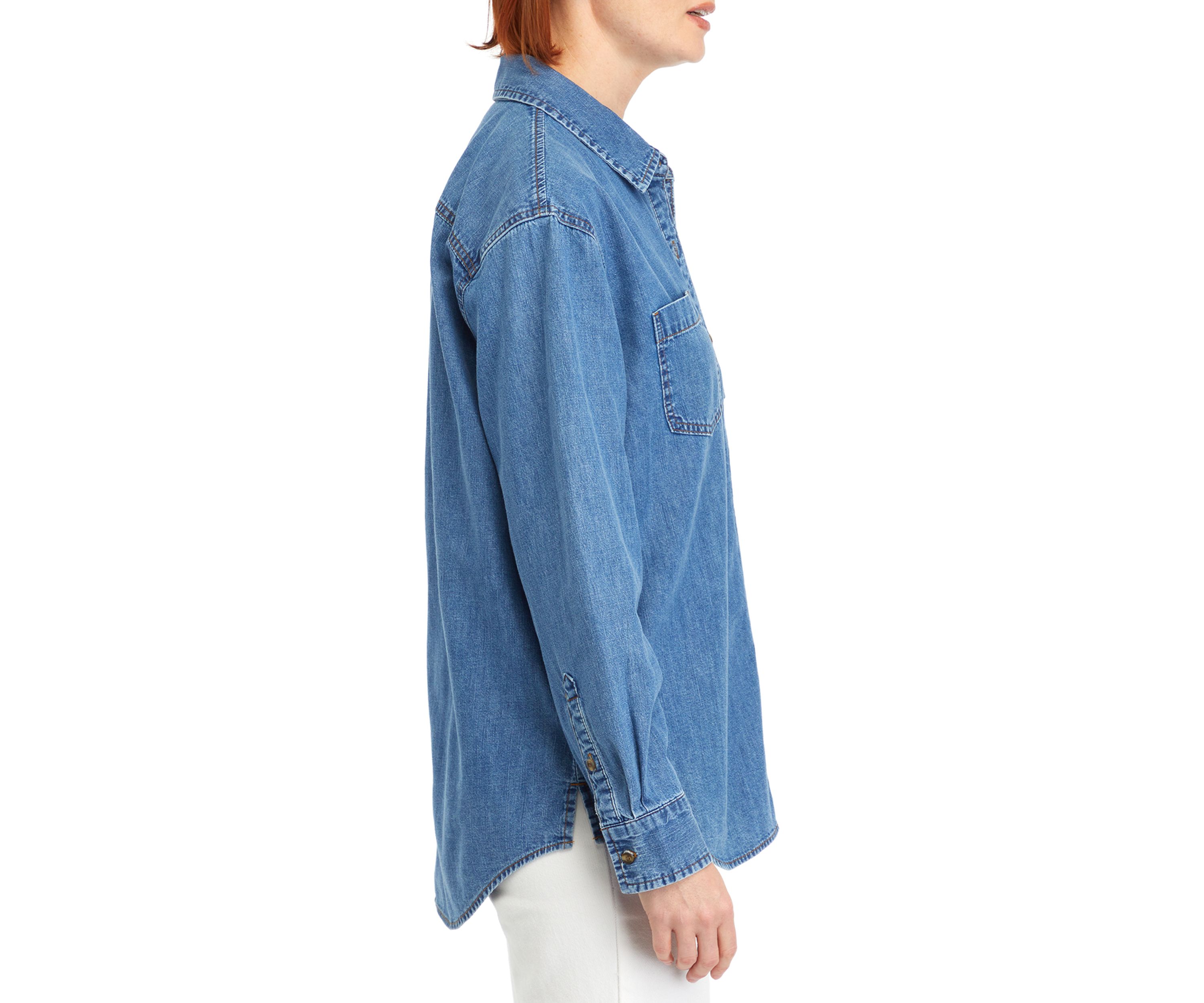 Womens Denim Boyfriend Shirt