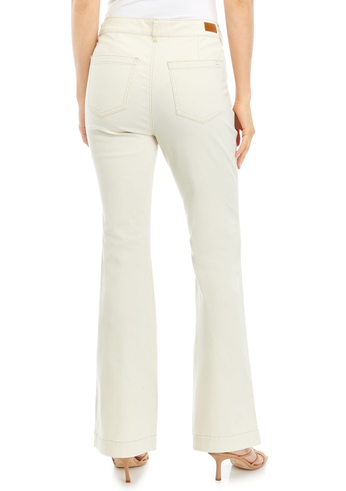 Womens Button Fly Flare Jeans