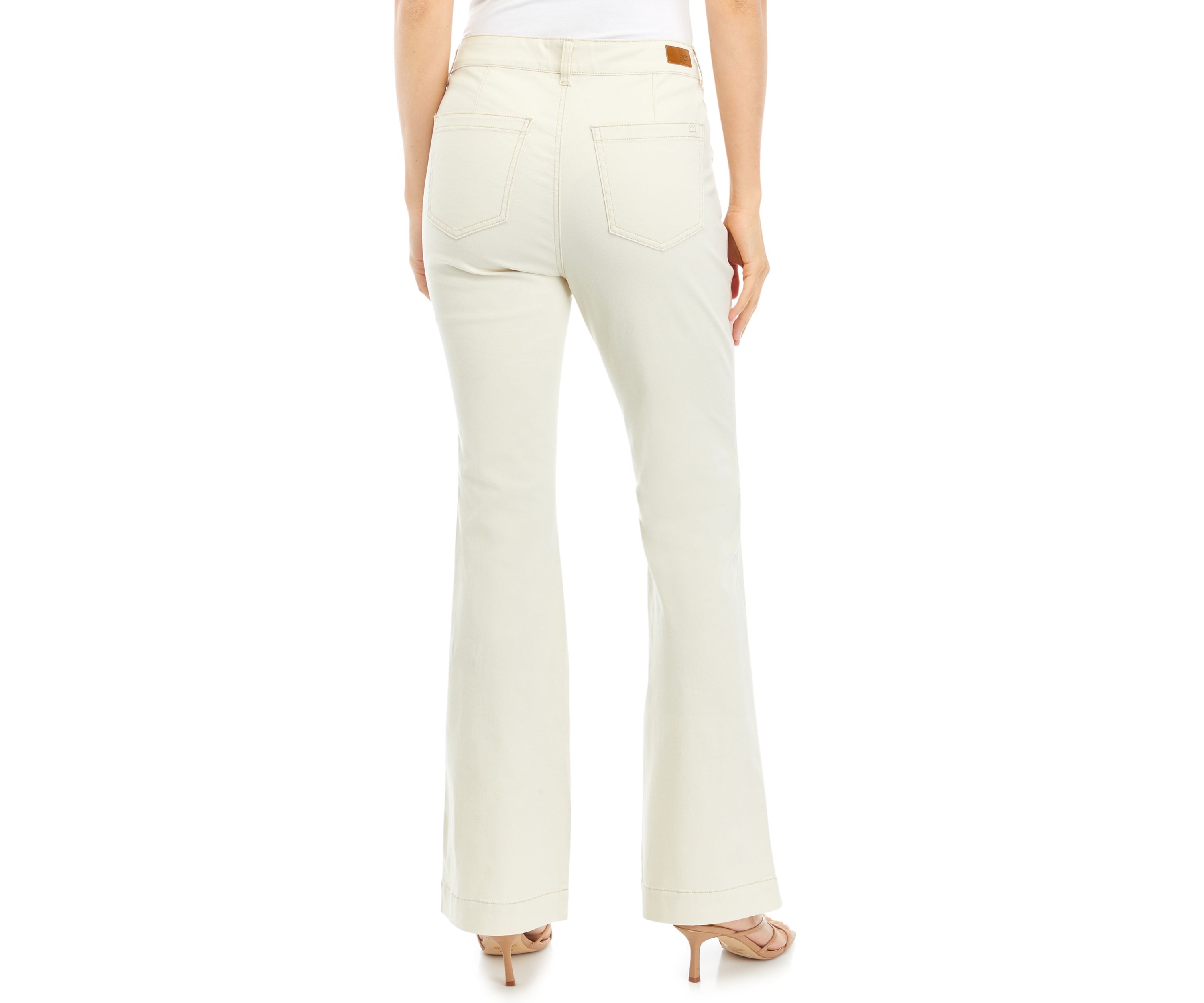 Womens Button Fly Flare Jeans