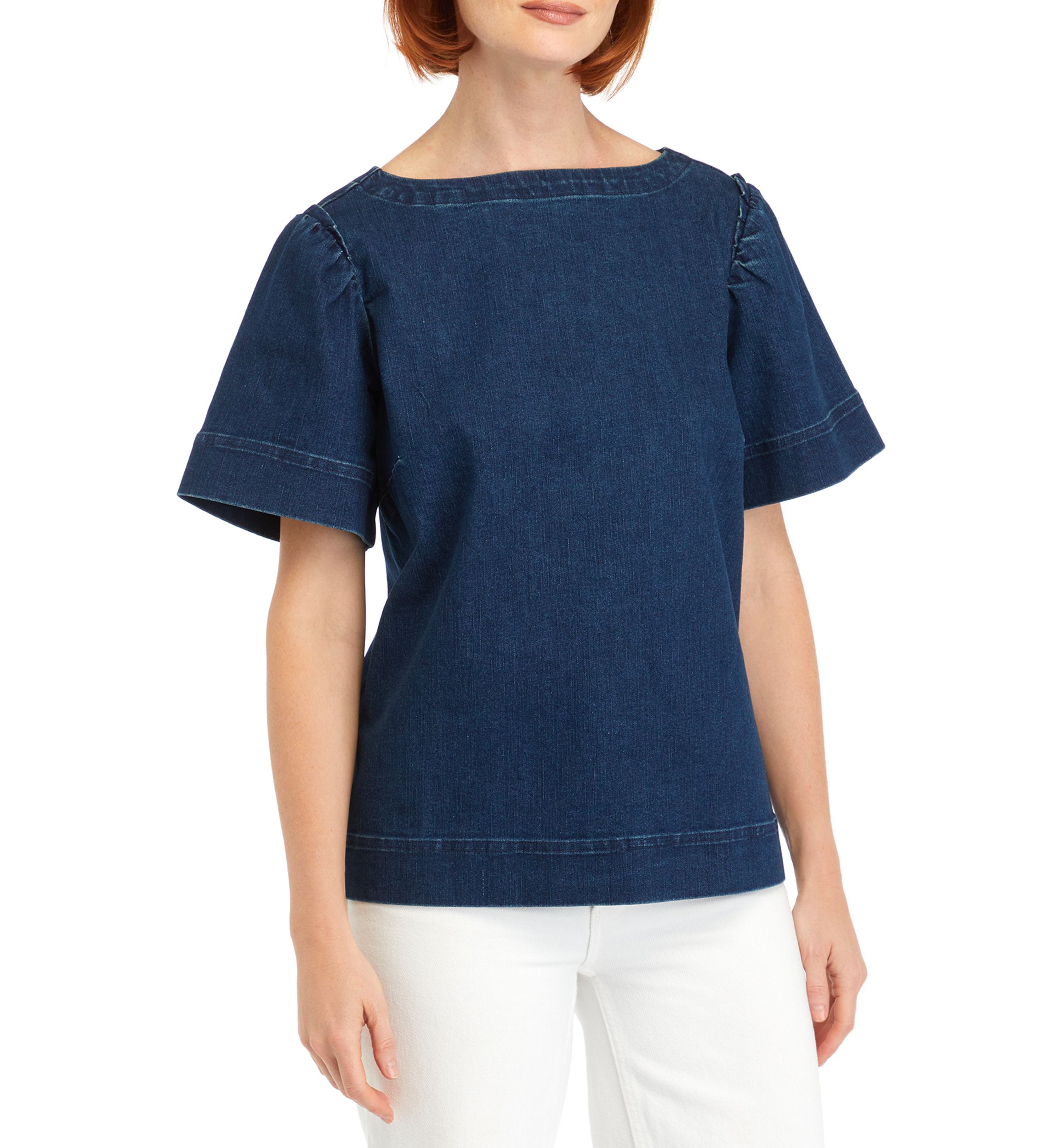 Womens Short Sleeve Denim Top