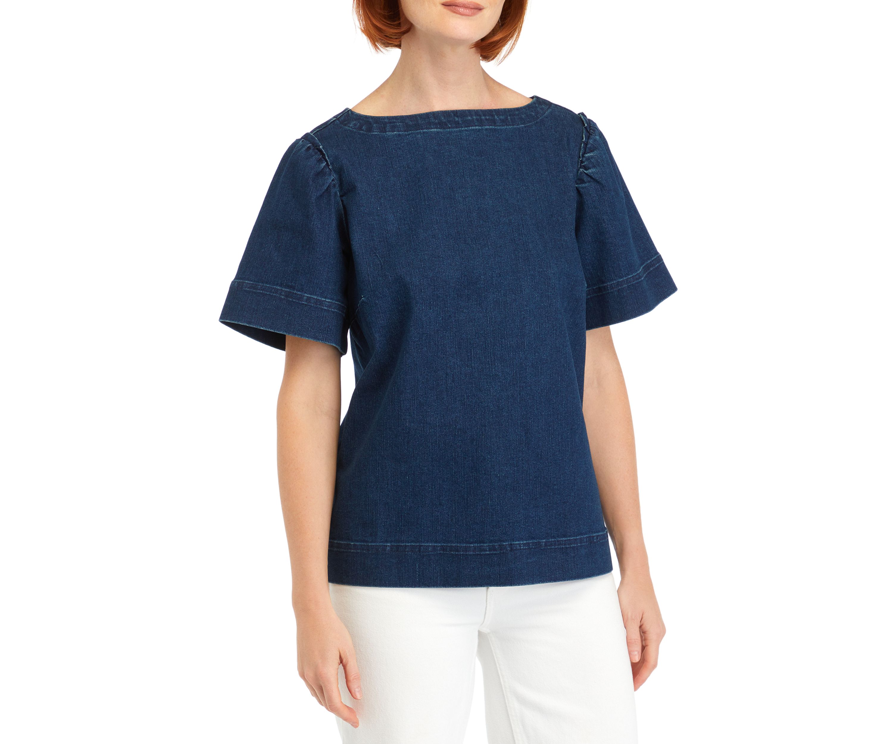 Womens Short Sleeve Denim Top