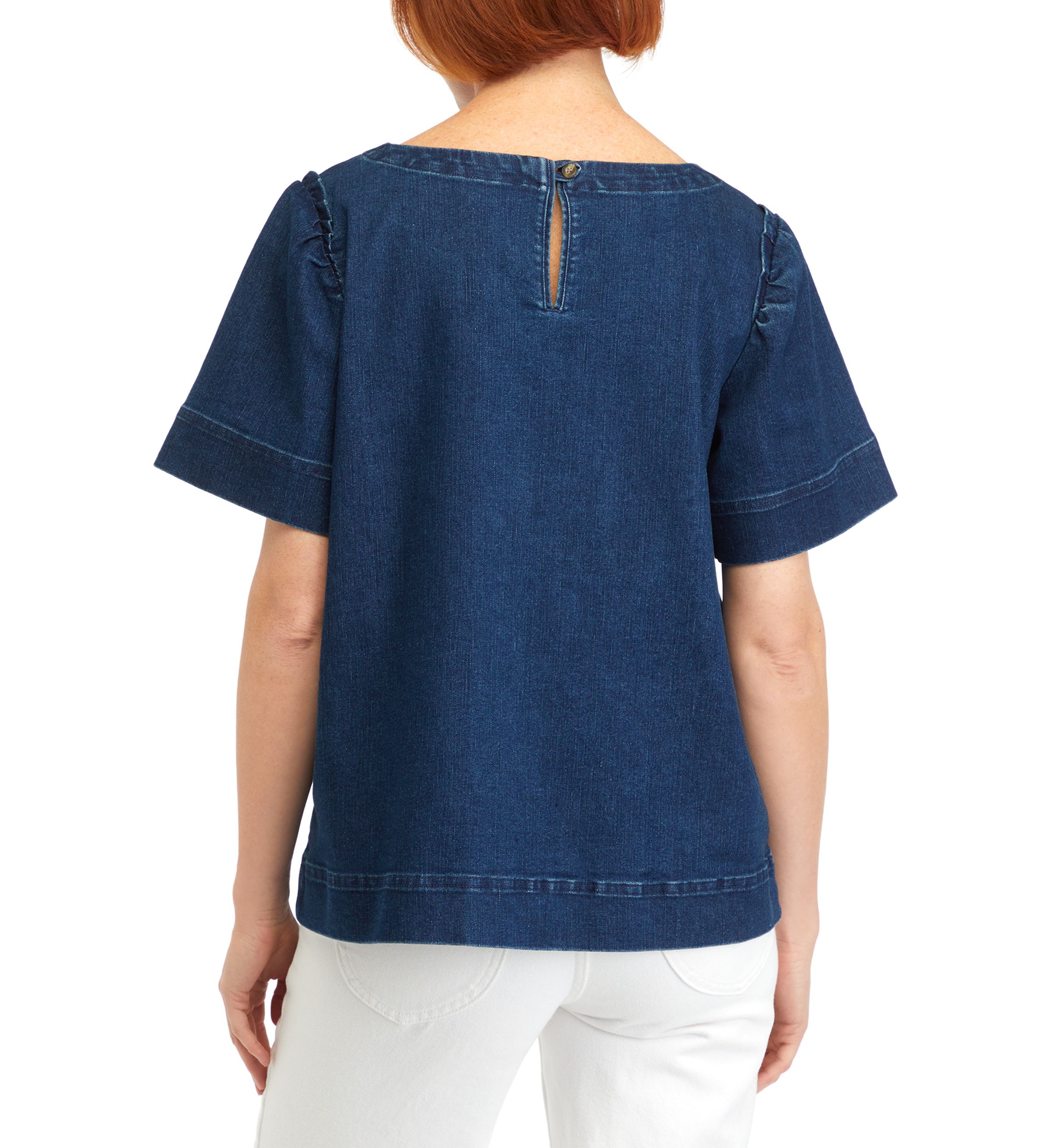 Womens Short Sleeve Denim Top