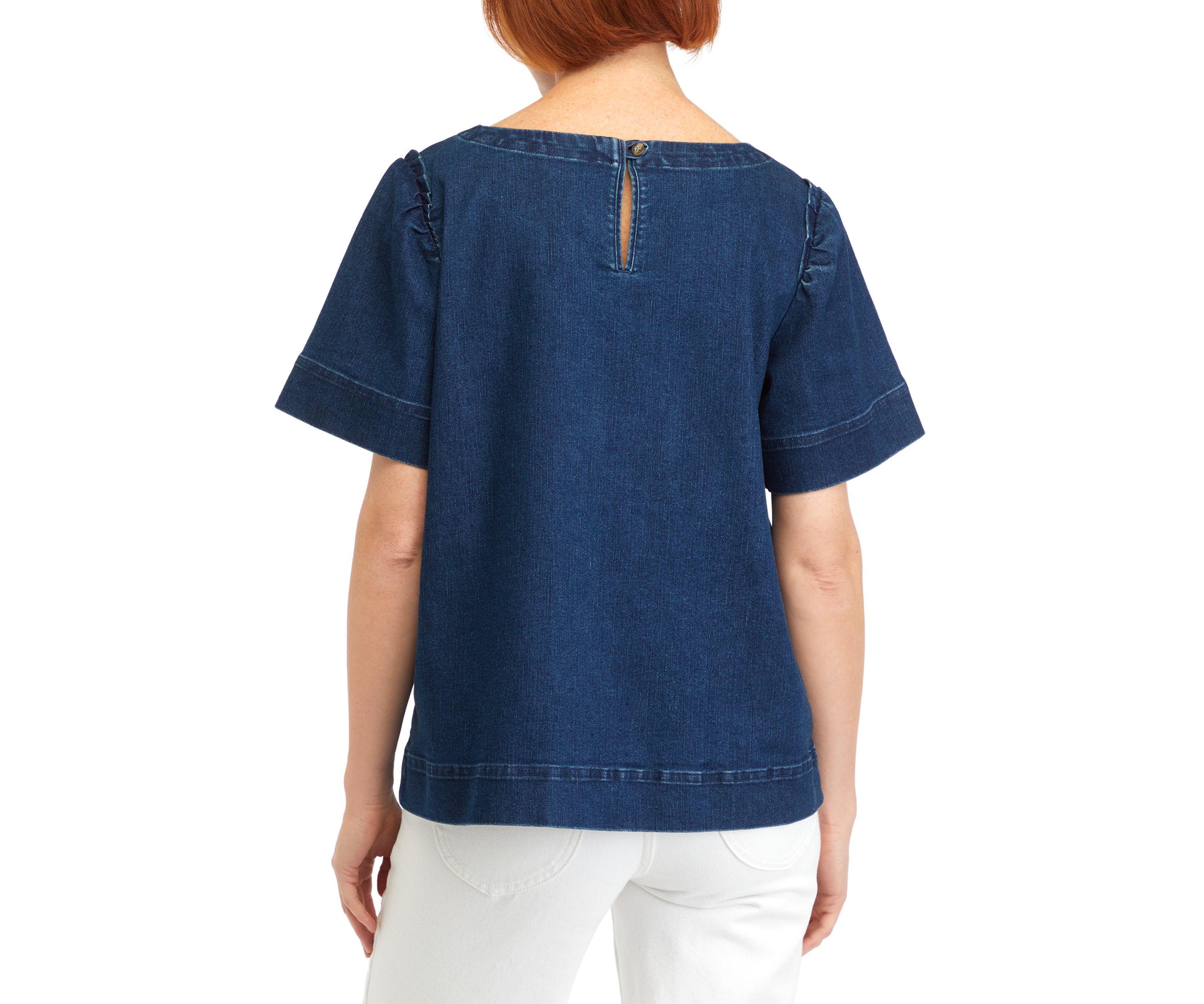 Womens Short Sleeve Denim Top