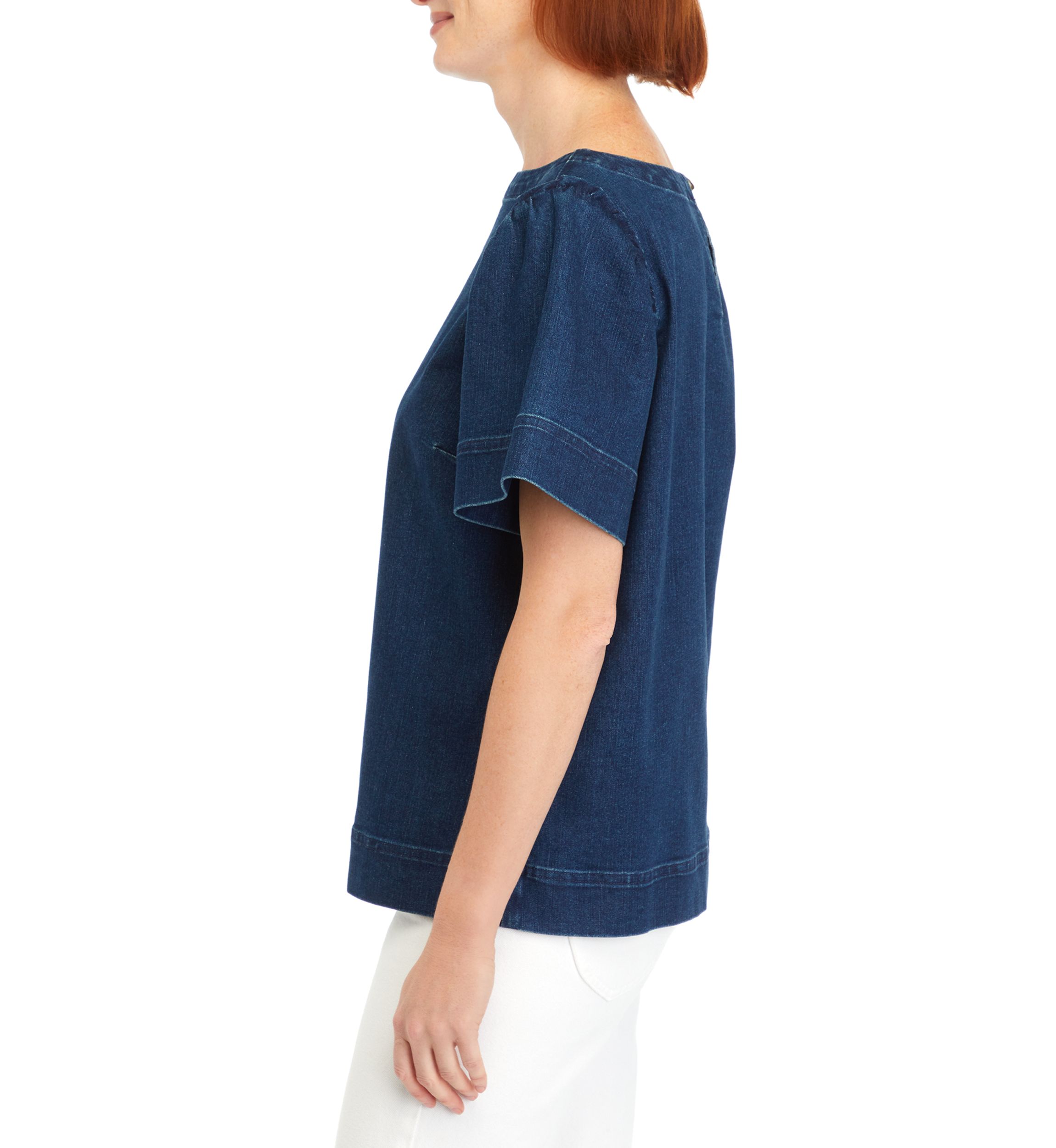 Womens Short Sleeve Denim Top
