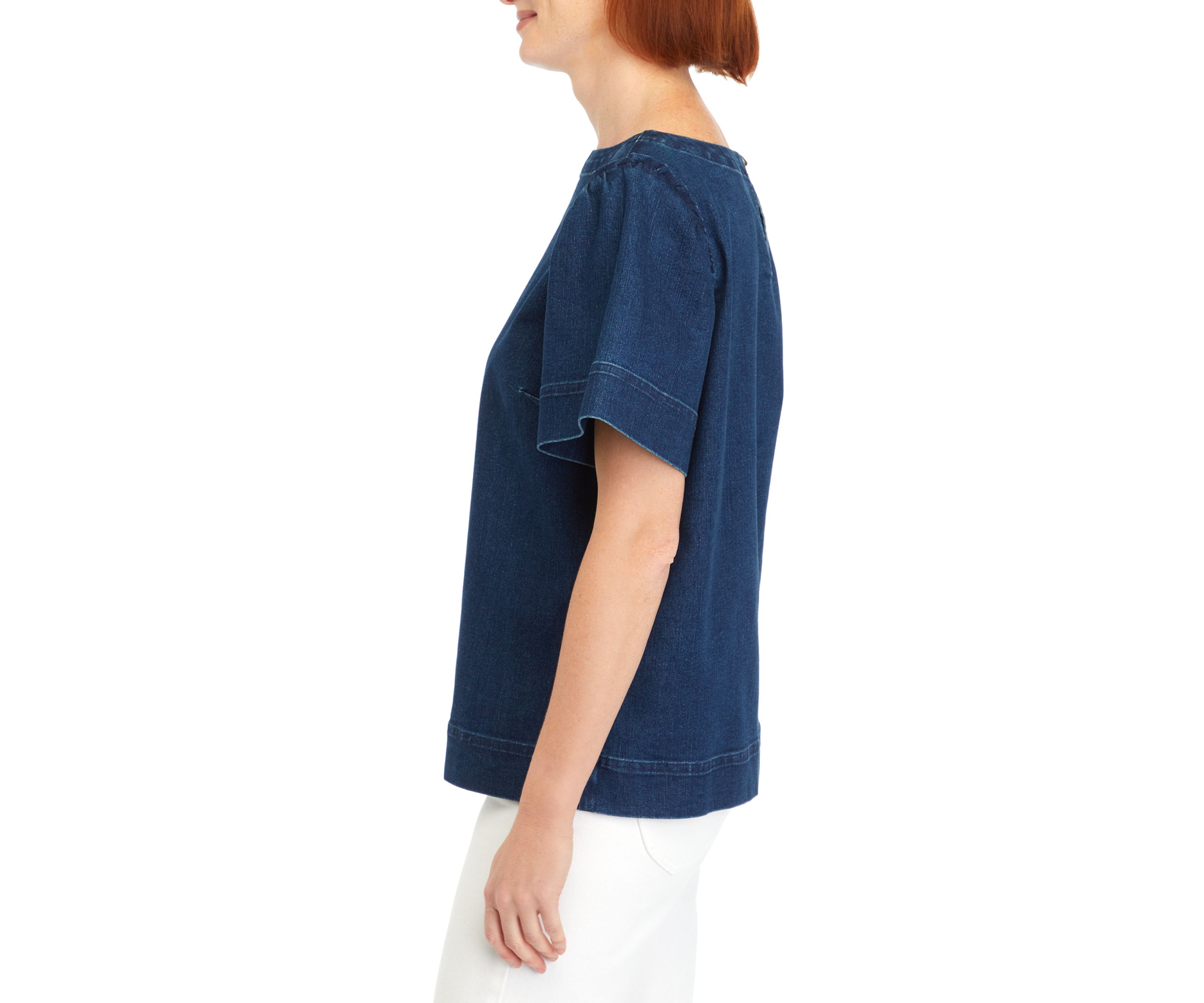 Womens Short Sleeve Denim Top