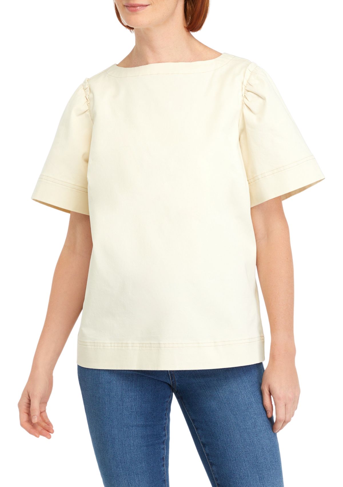 Womens Short Sleeve Denim Top