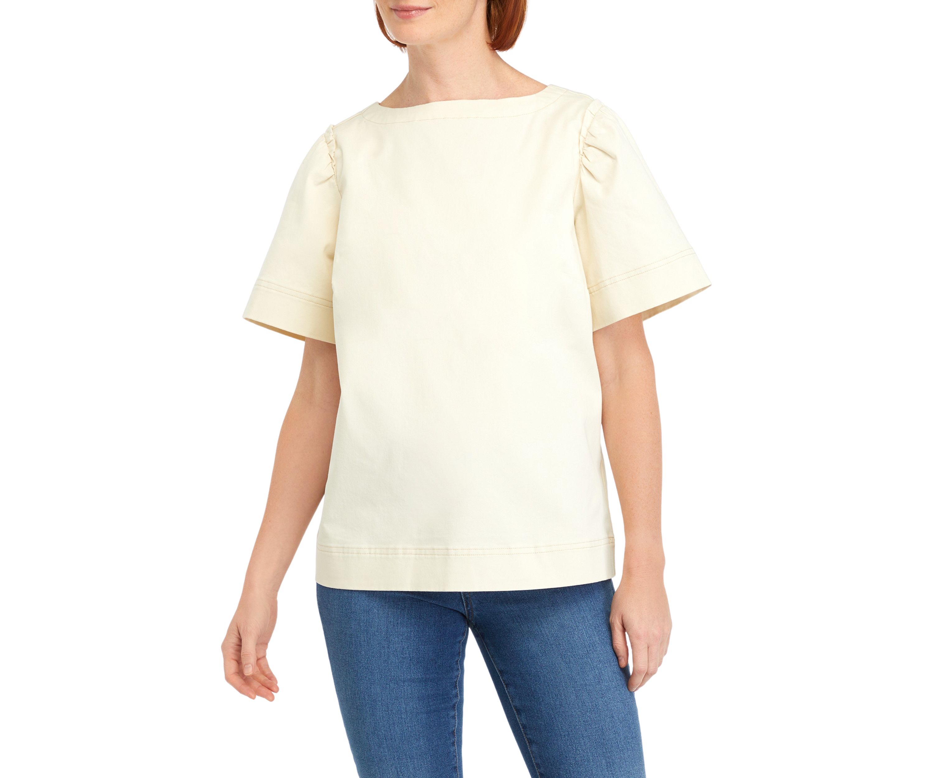 Womens Short Sleeve Denim Top